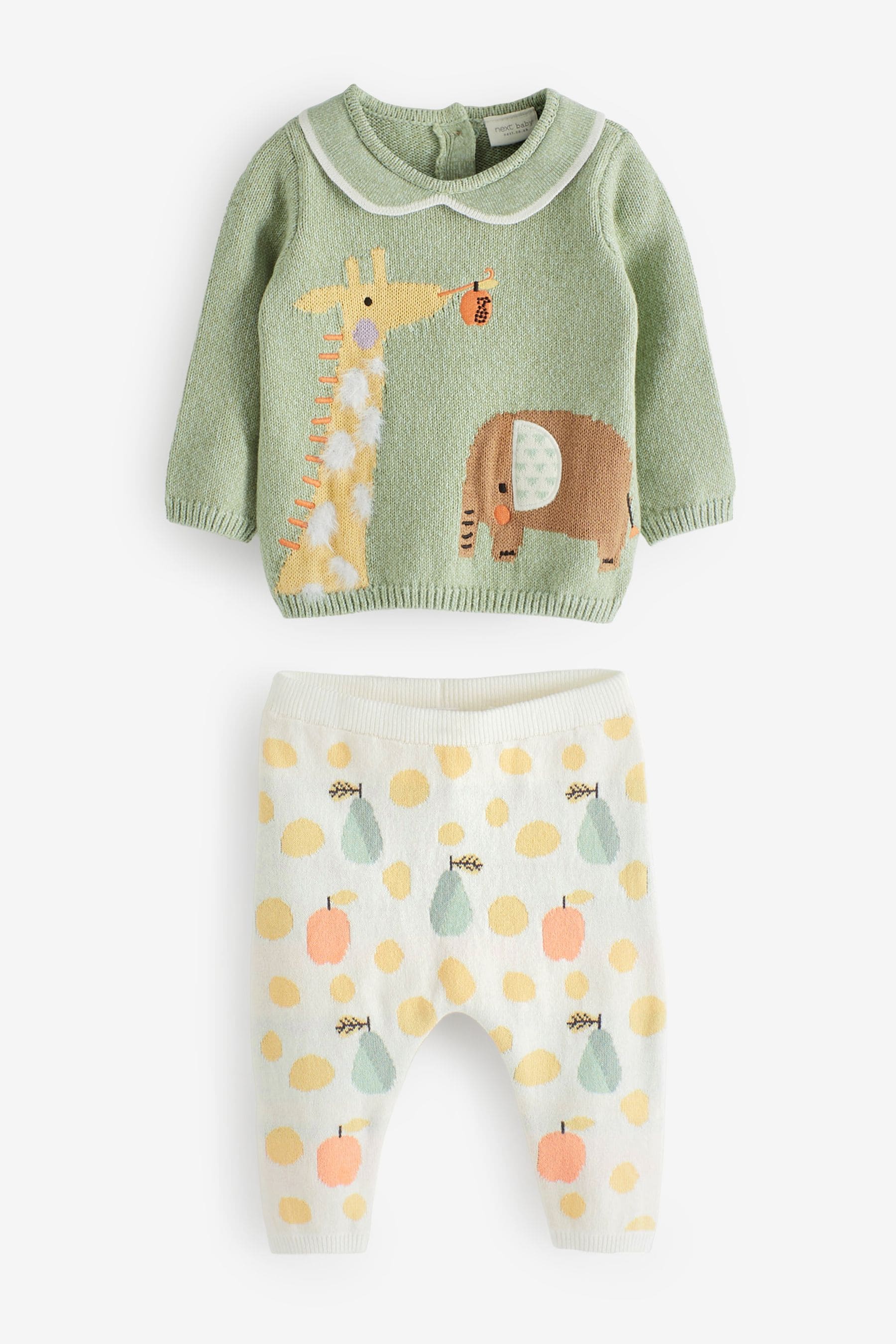 Green Two Piece Baby Knit Jumper And Leggings Set (0mths-2yrs)