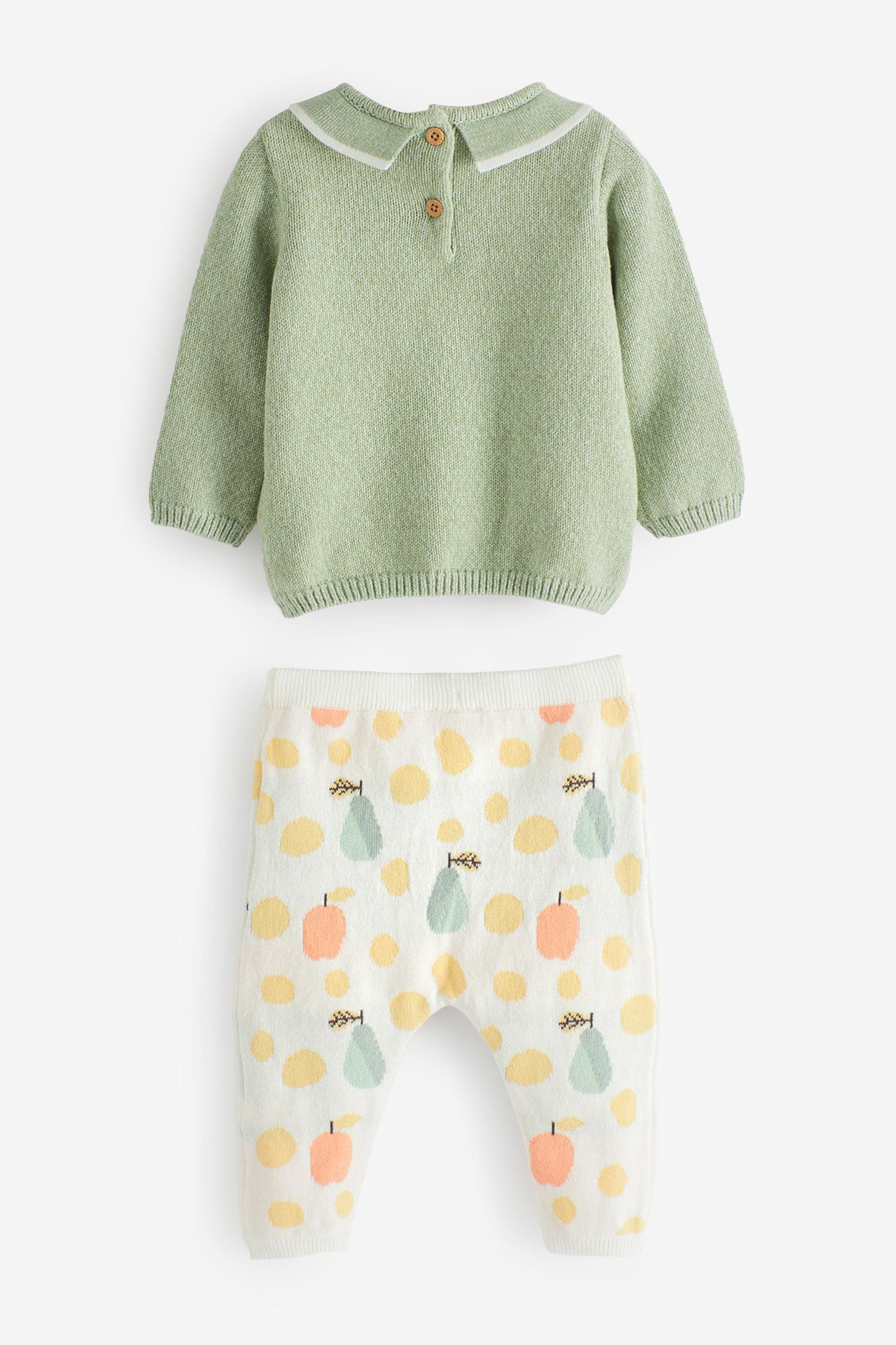 Green Two Piece Baby Knit Jumper And Leggings Set (0mths-2yrs)