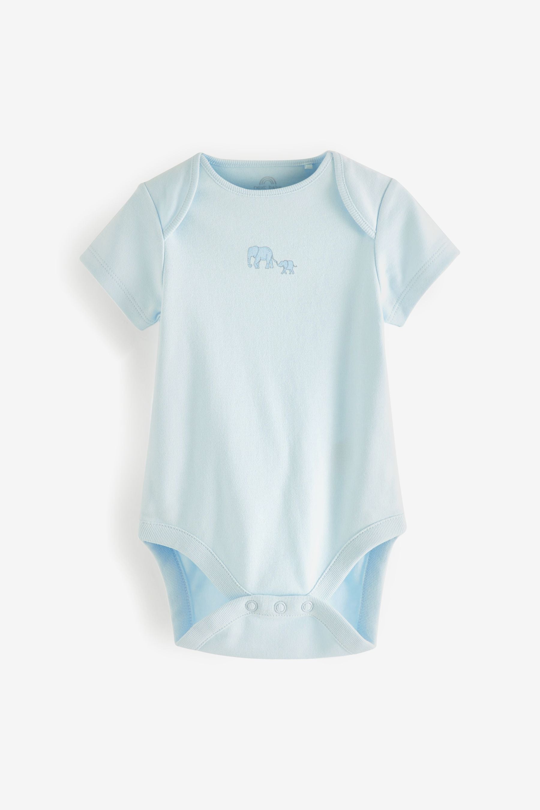 Pale Blue Elephant 5 Piece Baby Sleepsuits, Bodysuits & Hat Set (0-9mths)