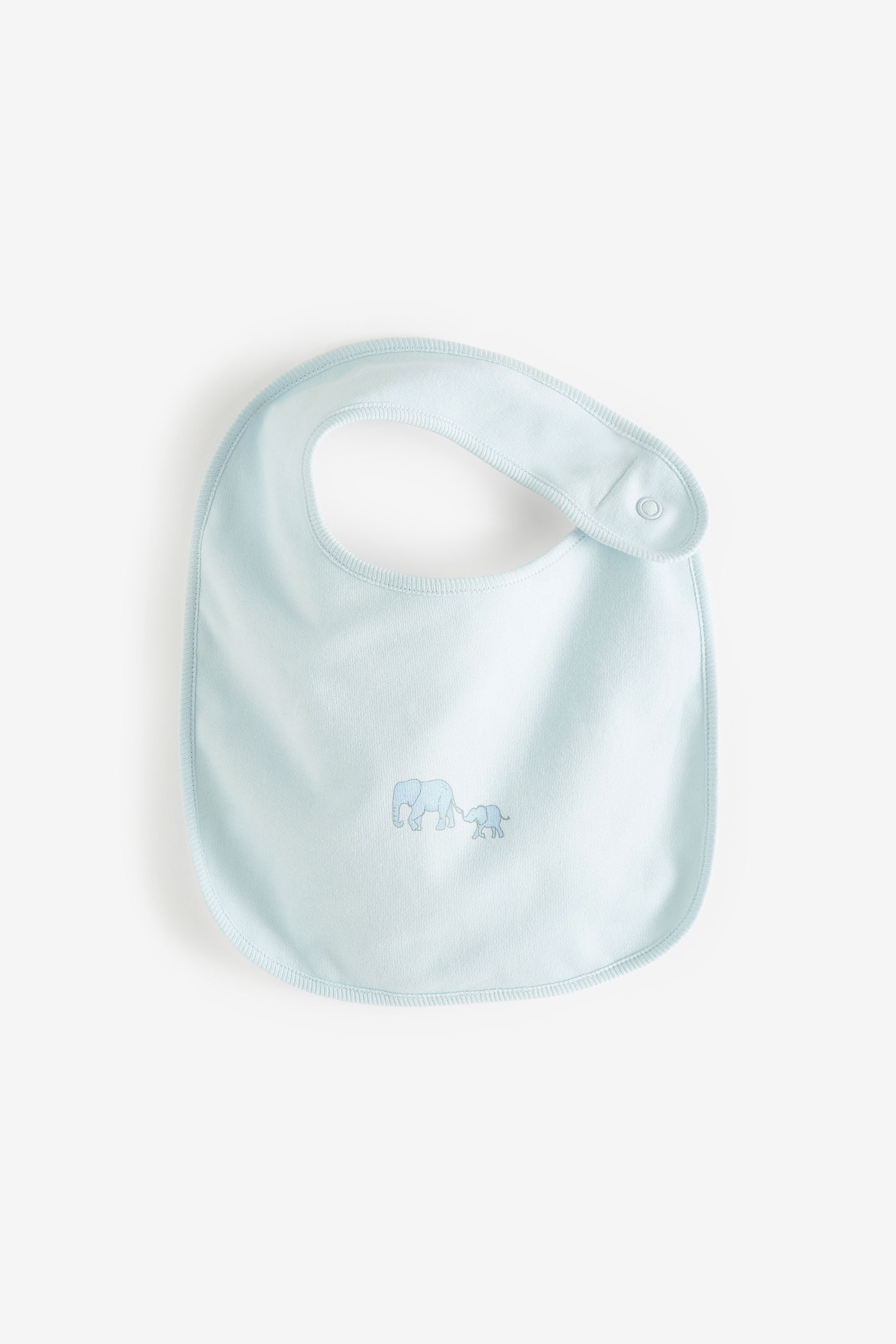 Pale Blue Elephant 5 Piece Baby Sleepsuits, Bodysuits & Hat Set (0-9mths)