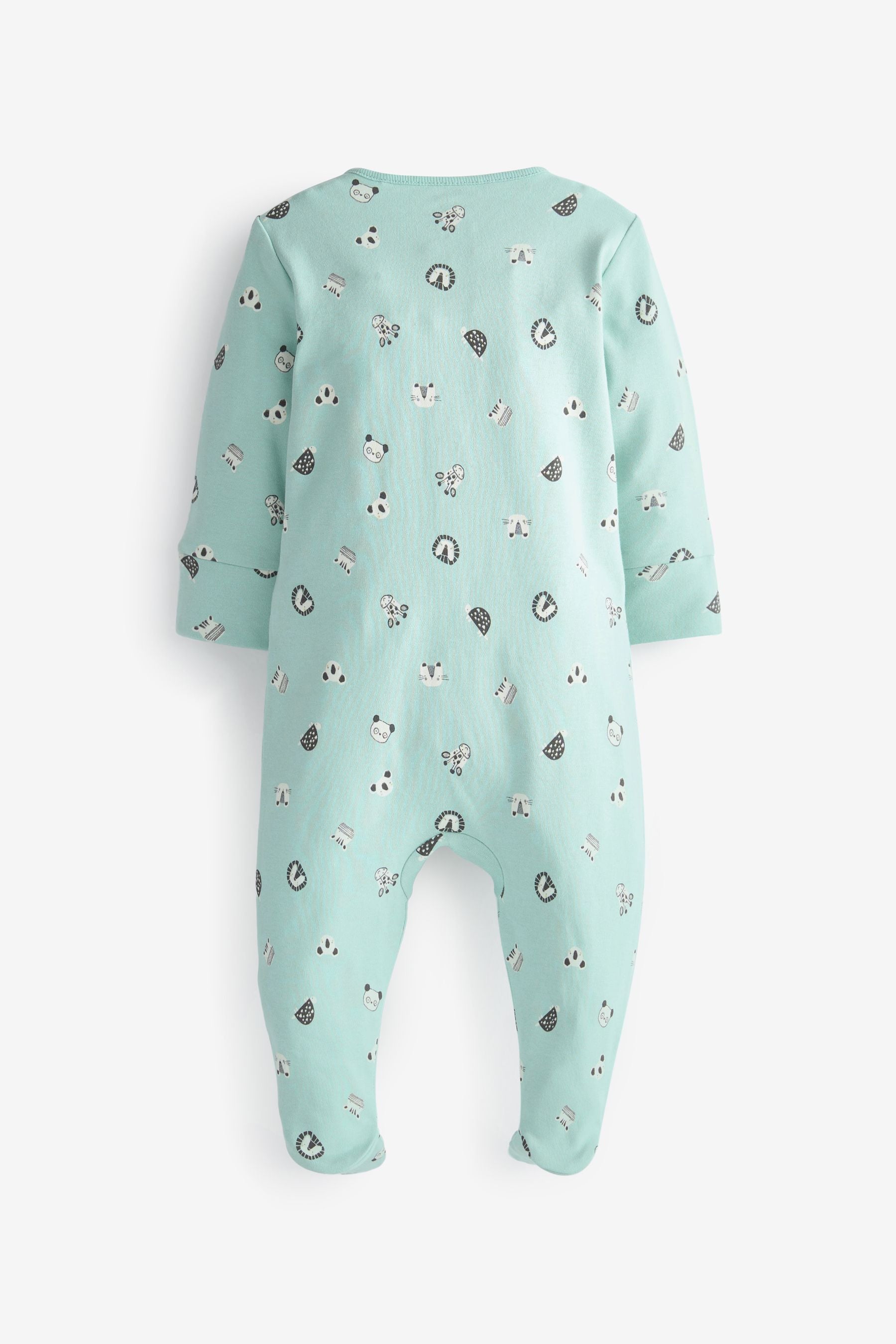 Mint Green Baby 2 Pack Zip Sleepsuits (0-3yrs)