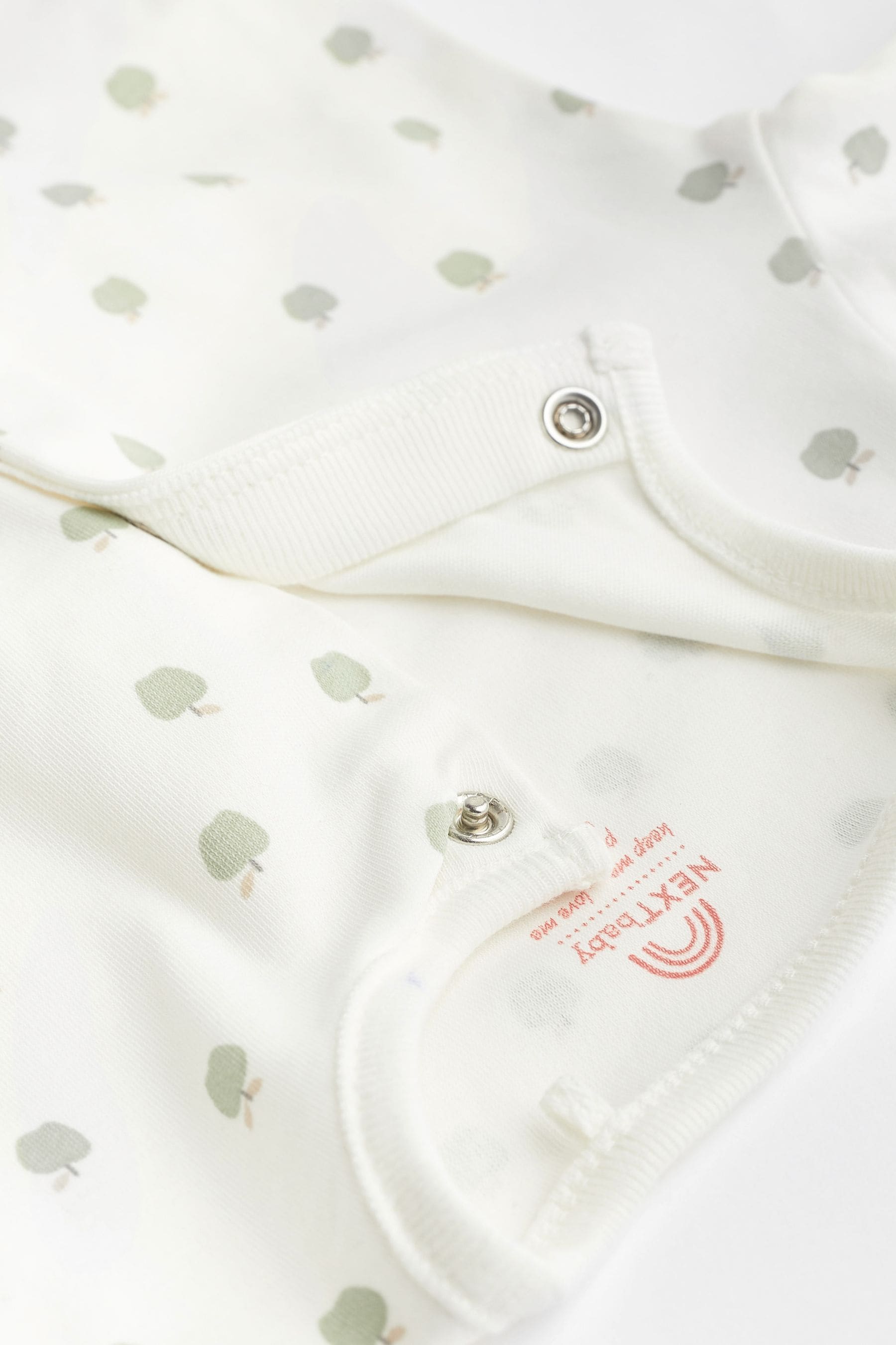 White Baby Printed Long Sleeve Sleepsuits (0-2yrs)