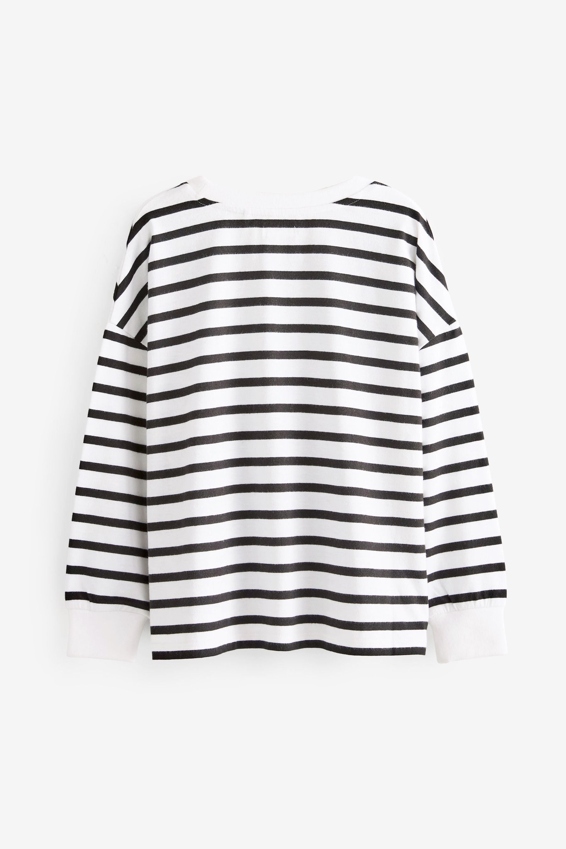 Black/White Stripe Rainbow Sequin Long Sleeve T-Shirt (3-16yrs)