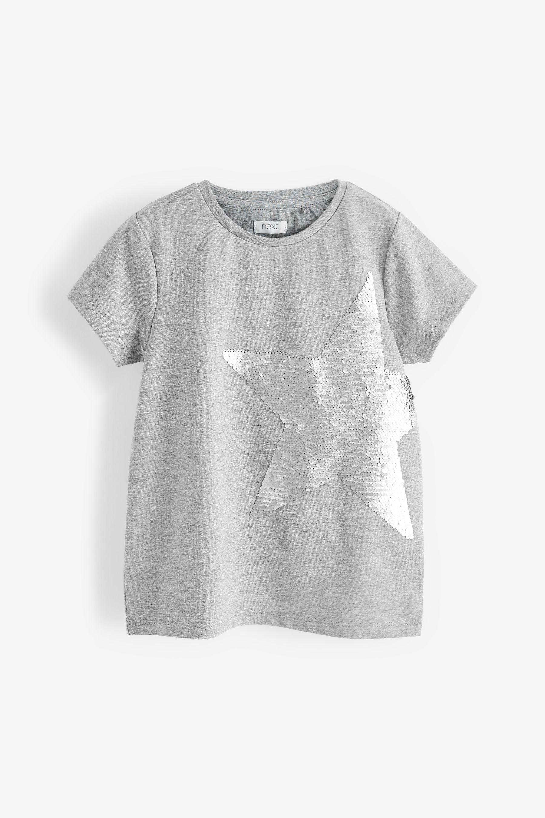 Grey Sequin Star T-Shirt (3-16yrs)