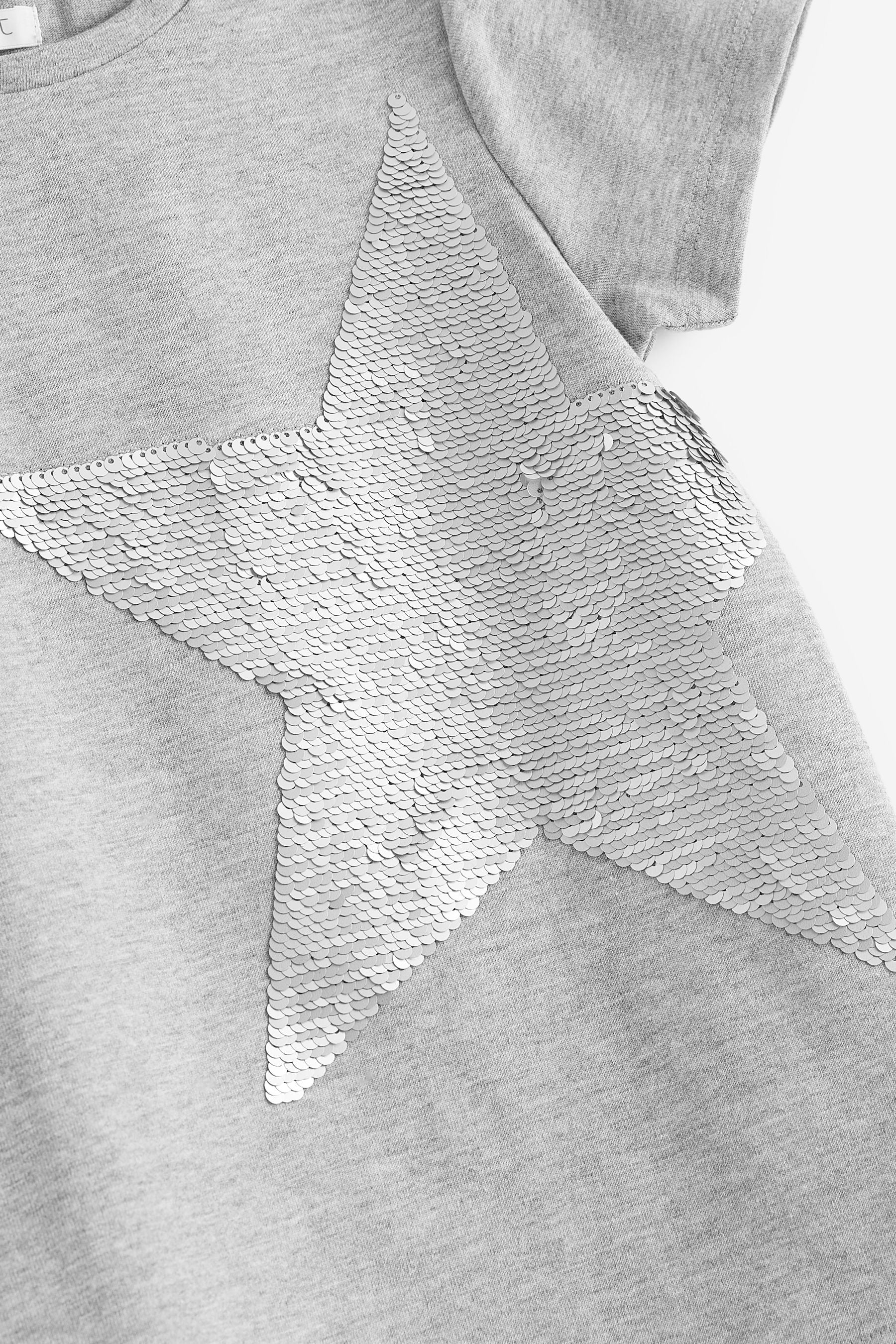 Grey Sequin Star T-Shirt (3-16yrs)