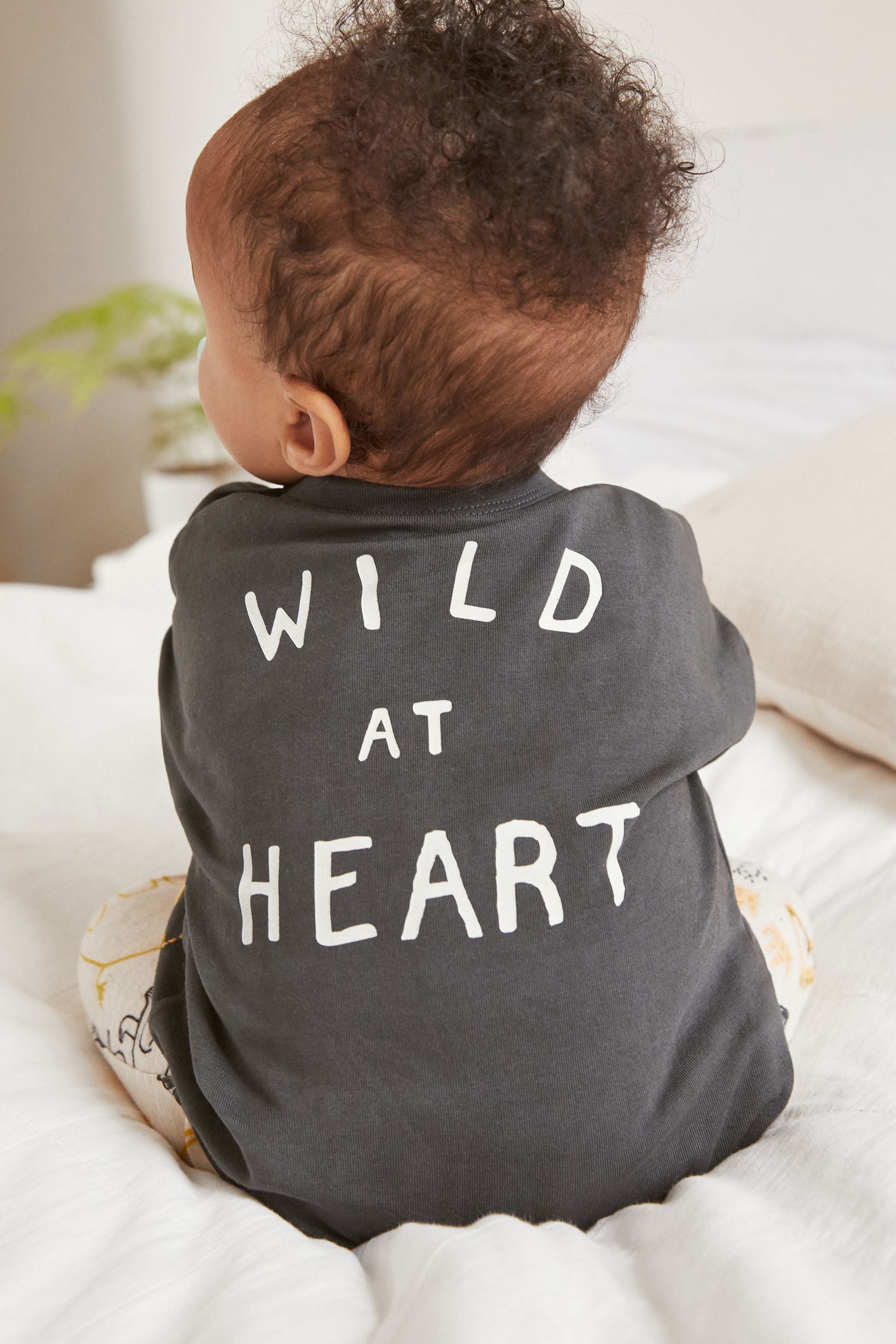 Grey Mono Lion Oversized T-Shirt And Leggings Baby Set