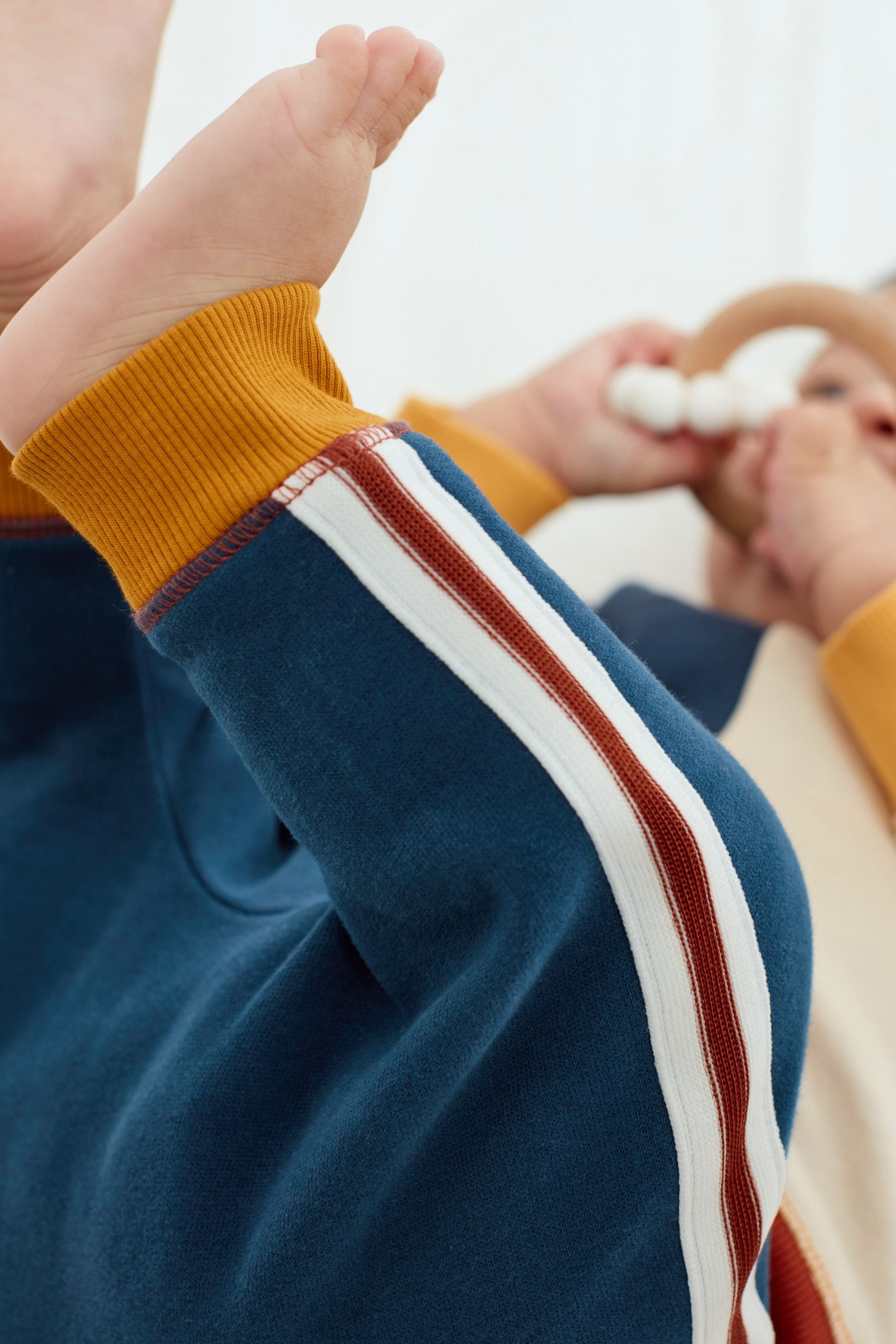 Blue and Rust Red Two Piece Baby Sweatshirt And Joggers