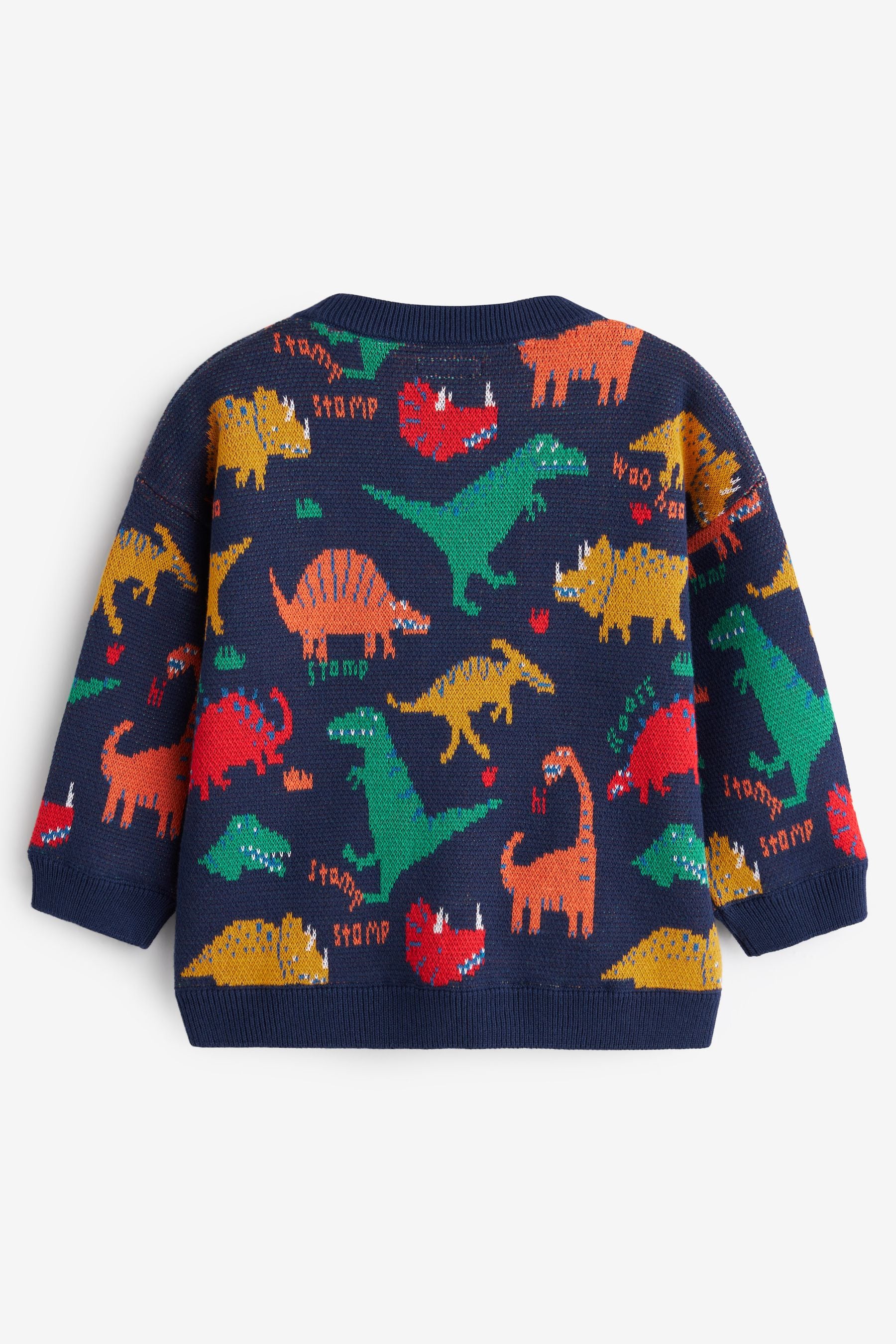 Navy Dinosaur Character Jumper (3mths-7yrs)