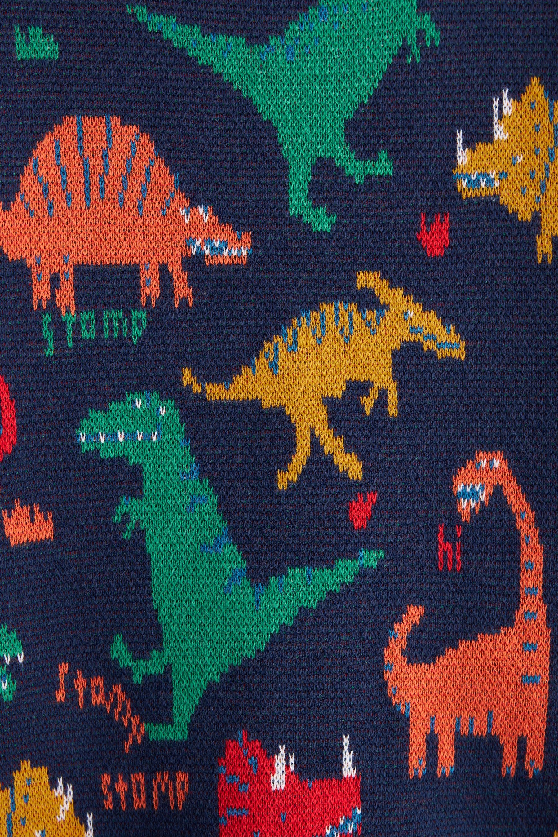 Navy Dinosaur Character Jumper (3mths-7yrs)