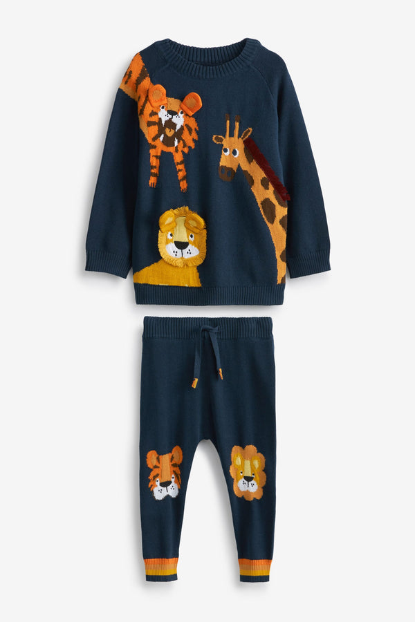 Navy Blue Safari Character Jumper (3mths-7yrs)