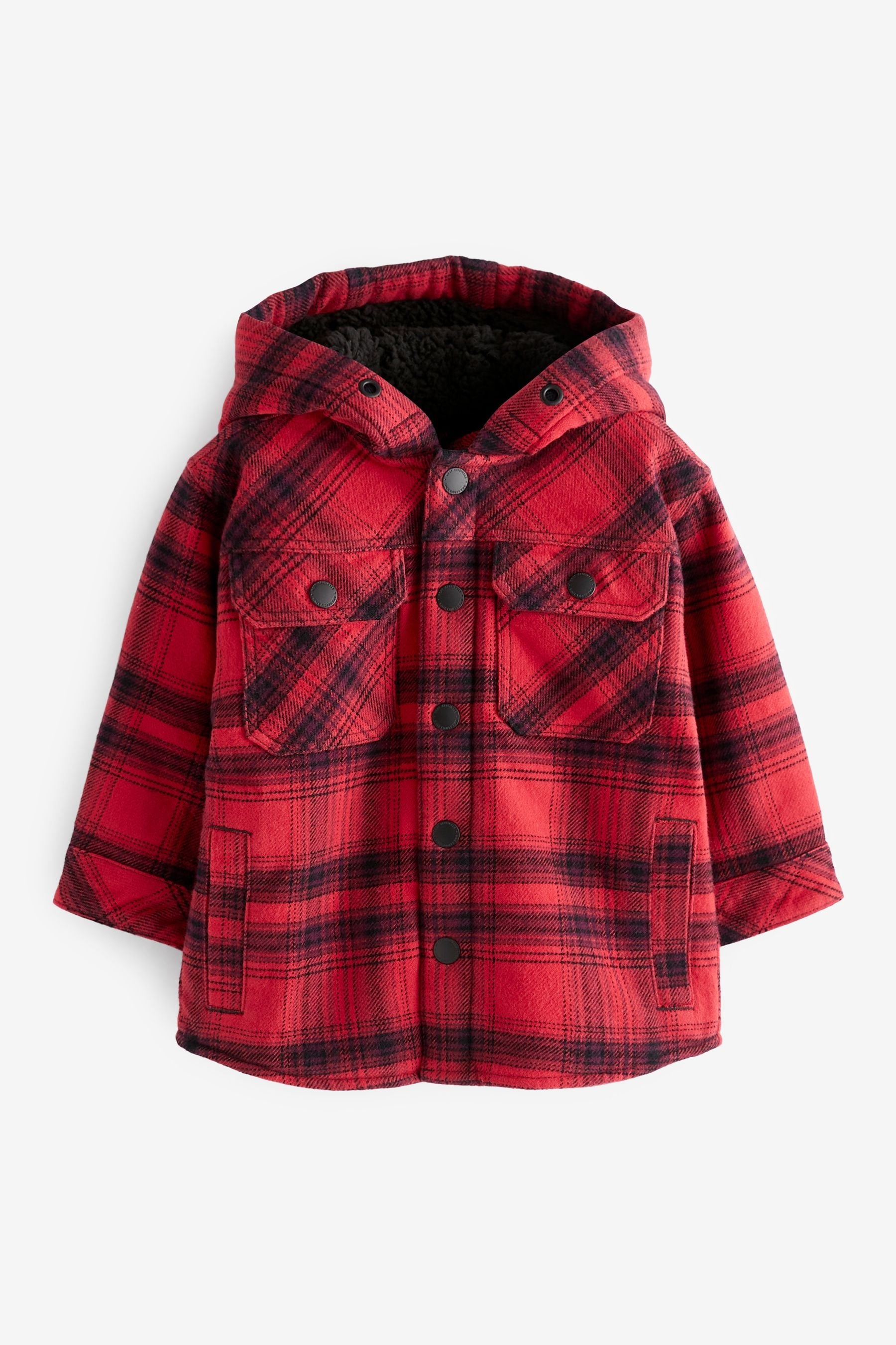 Red Teddy Hooded Shacket (3mths-7yrs)