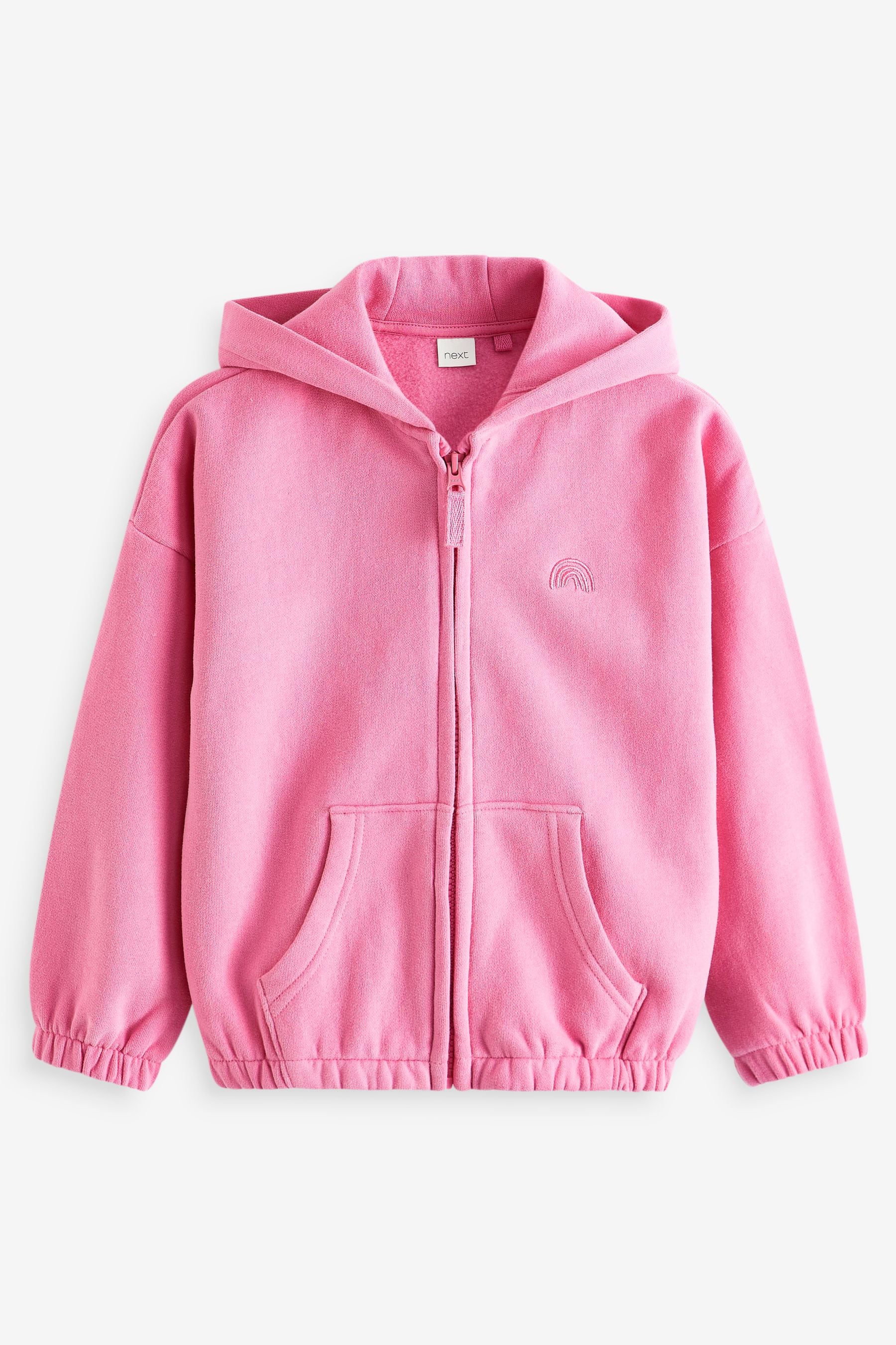 Bright Pink Zip Through Hoodie (3mths-7yrs)