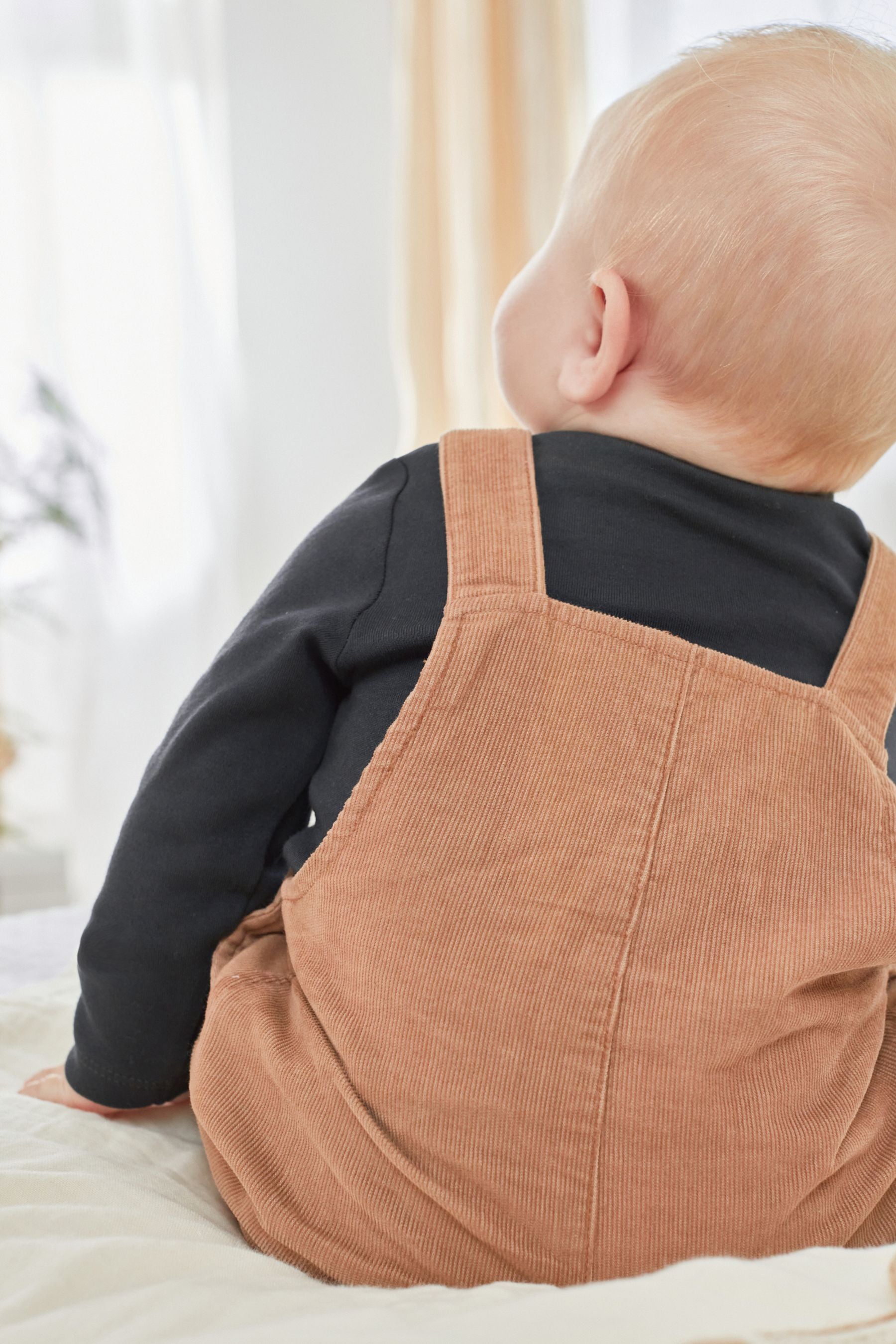 Rust Brown 2 Piece Cord Dungarees With Bodysuit (0mths-2yrs)