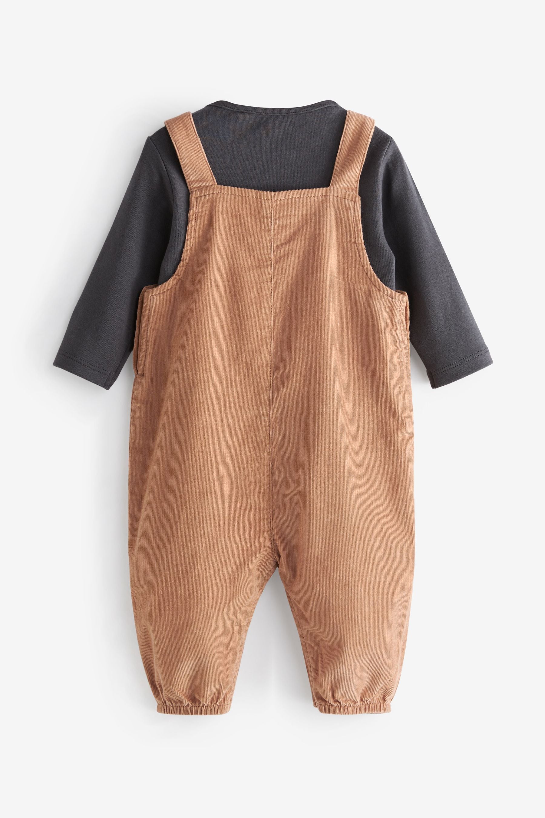 Rust Brown 2 Piece Cord Dungarees With Bodysuit (0mths-2yrs)