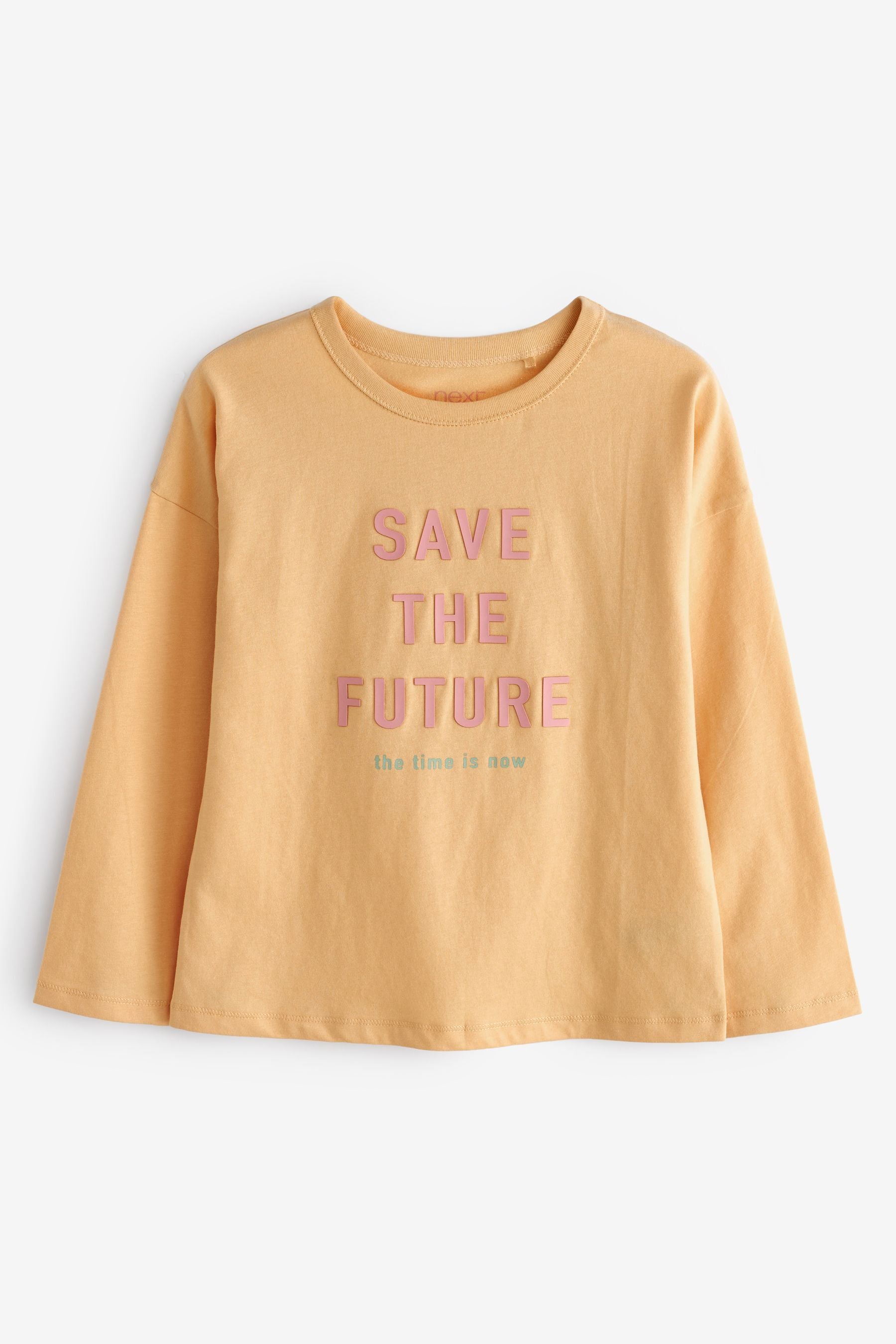 Buttermilk Yellow Save The Future Slogan Top (3-16yrs)