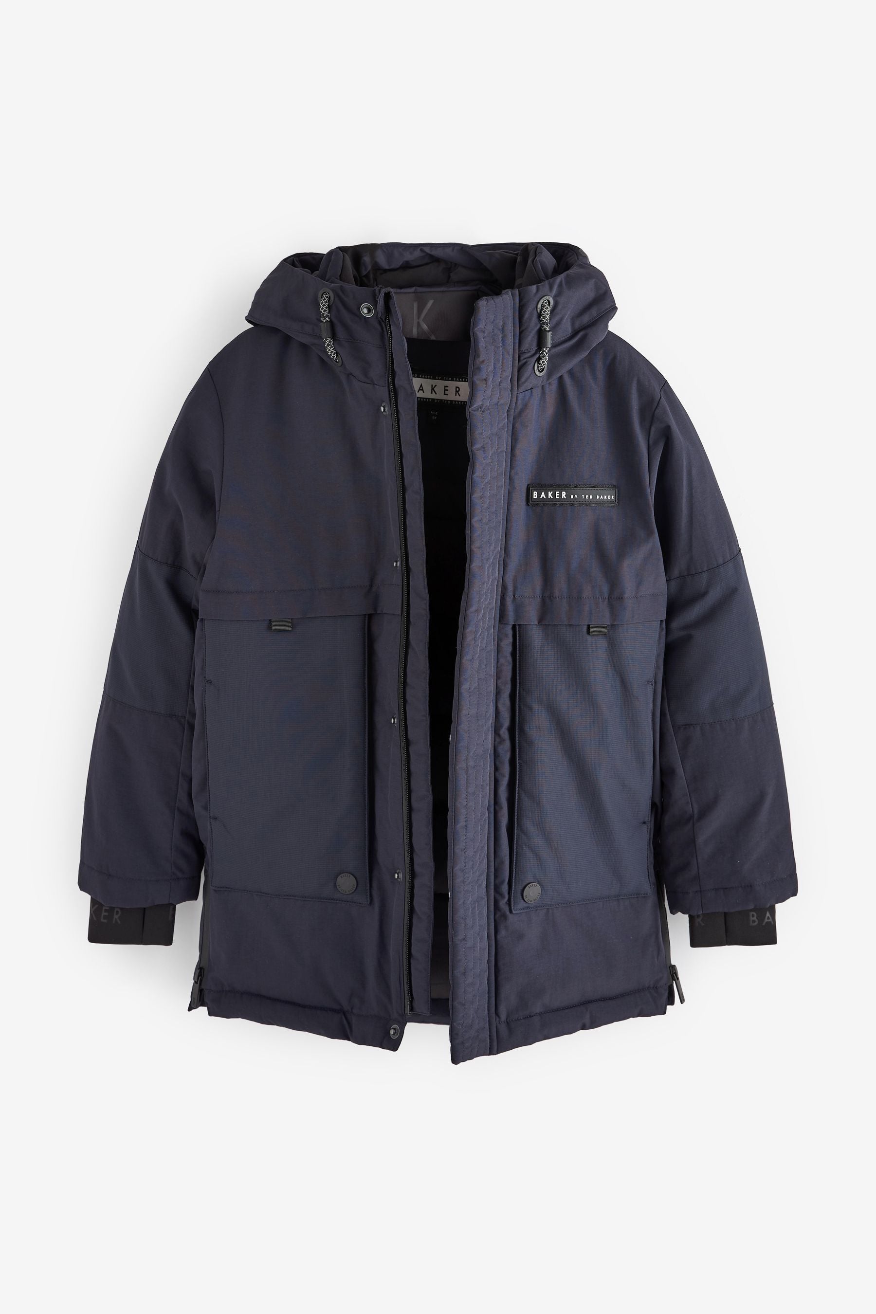 Navy Baker by Ted Baker Shower Resistant Navy Parka Coat