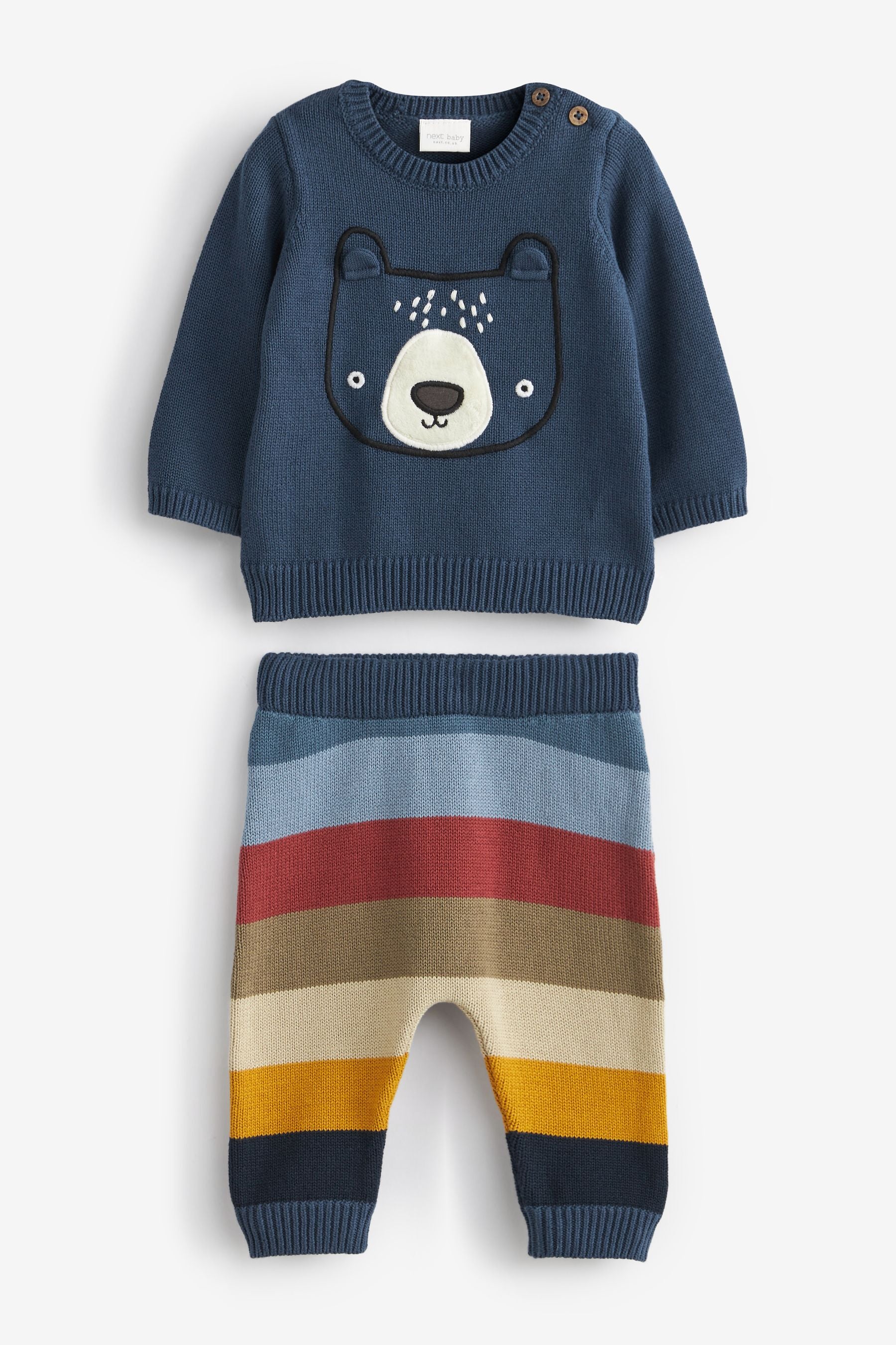 Blue Bear Two Piece Baby Knit Set (0mths-2yrs)