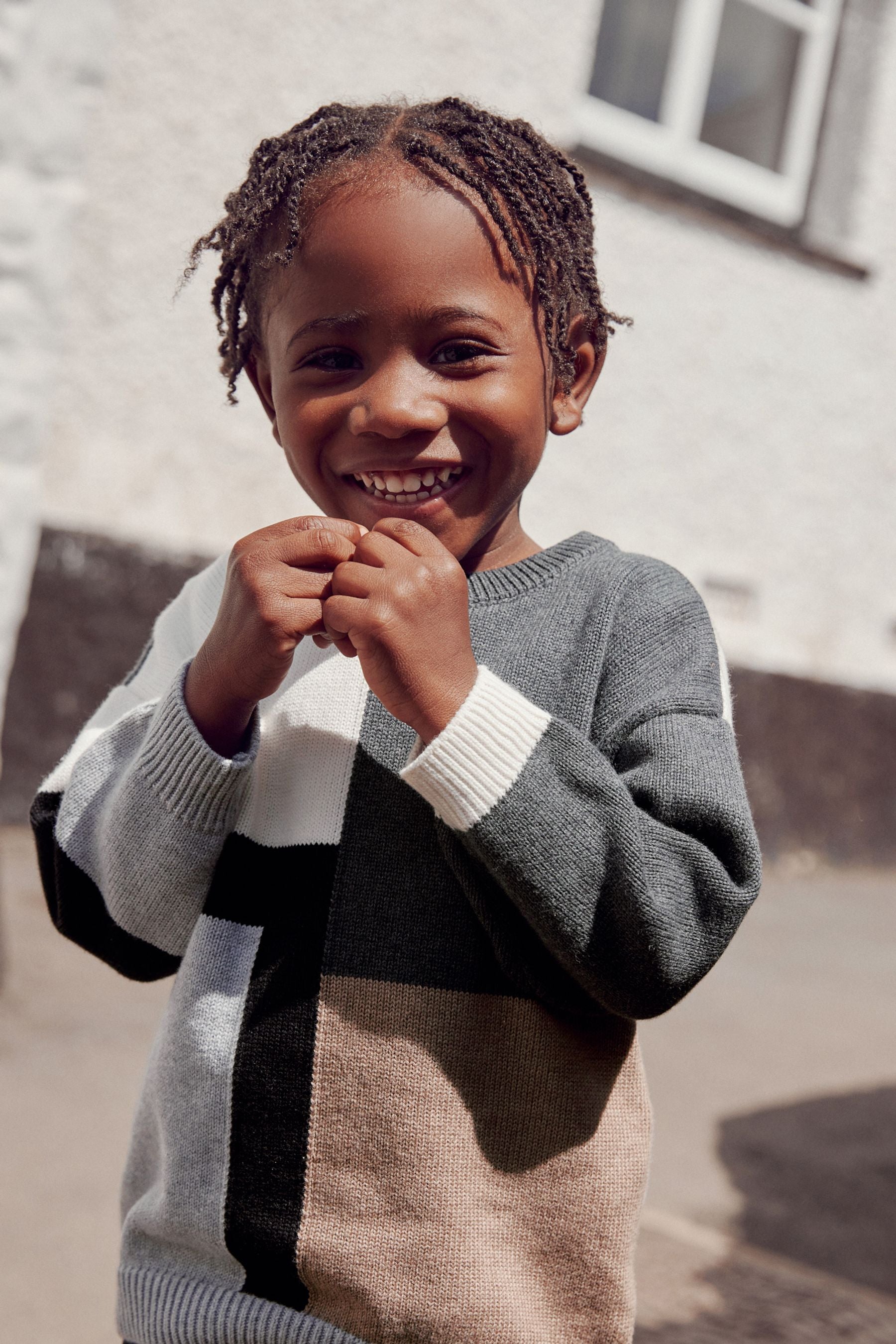 Monochrome Colourblock Jumper (3mths-7yrs)