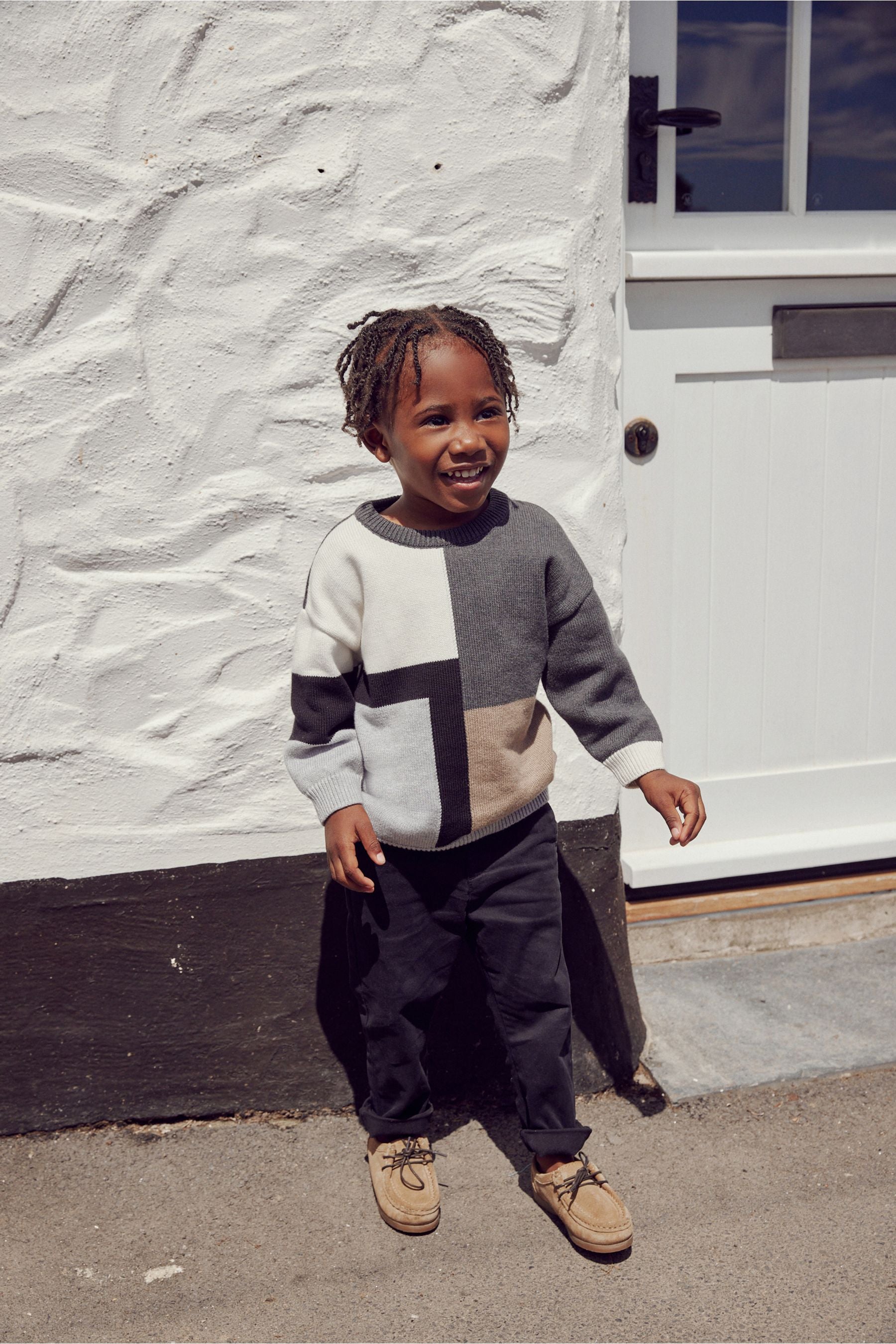 Monochrome Colourblock Jumper (3mths-7yrs)