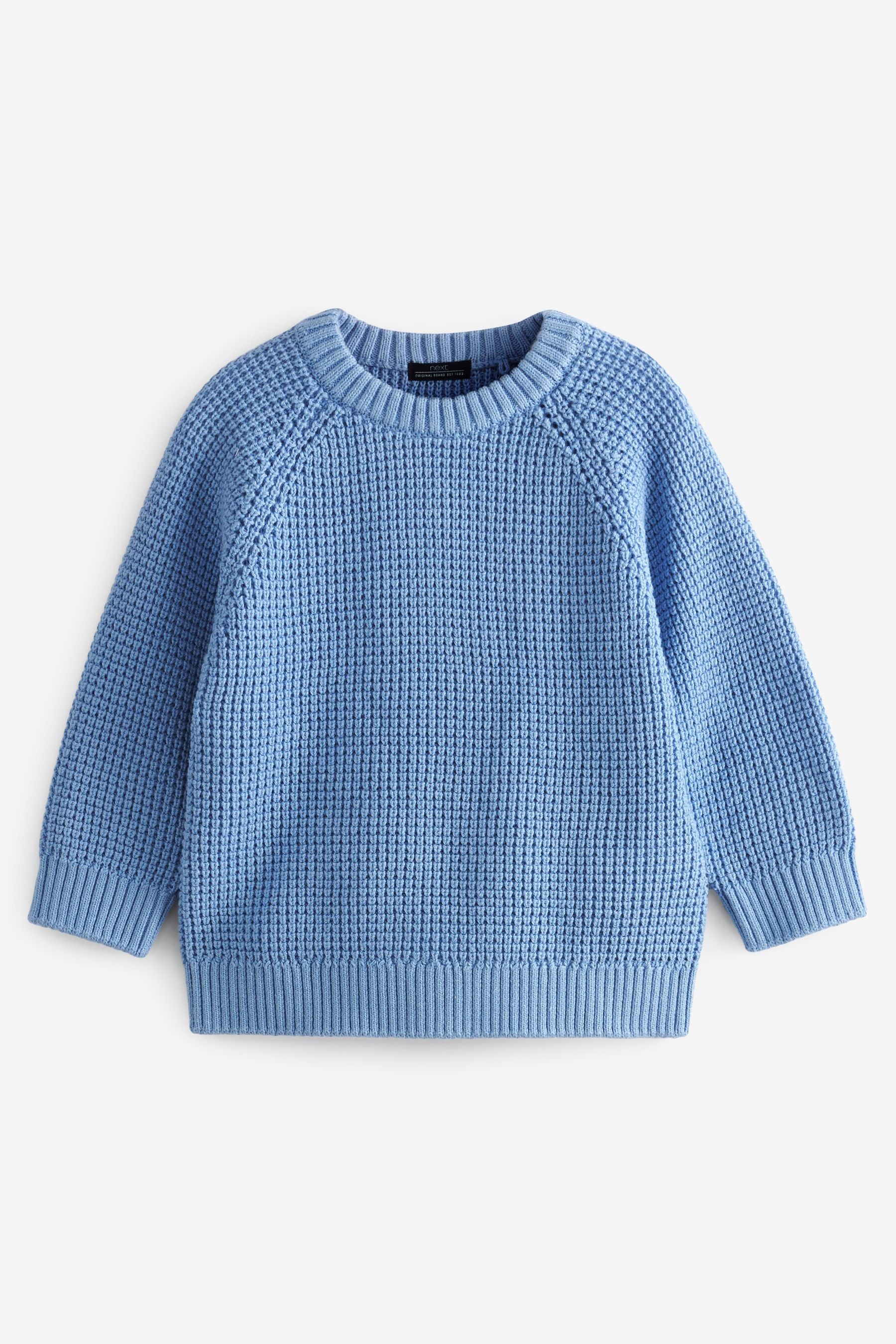 Blue Textured Knit Jumper (3mths-7yrs)