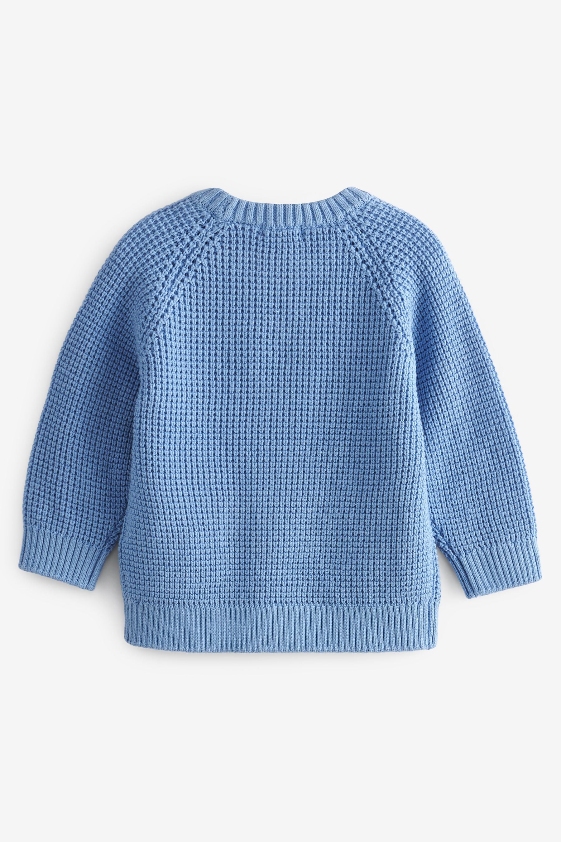 Blue Textured Knit Jumper (3mths-7yrs)