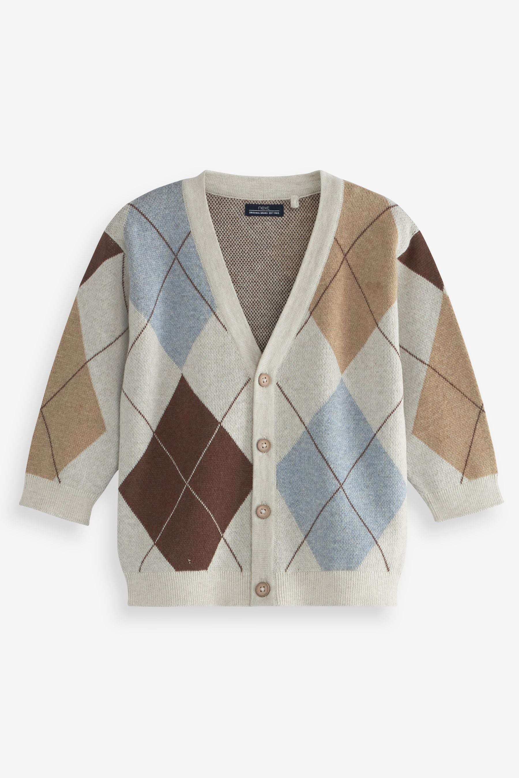 Neutral Argyle Pattern Cardigan (3mths-7yrs)