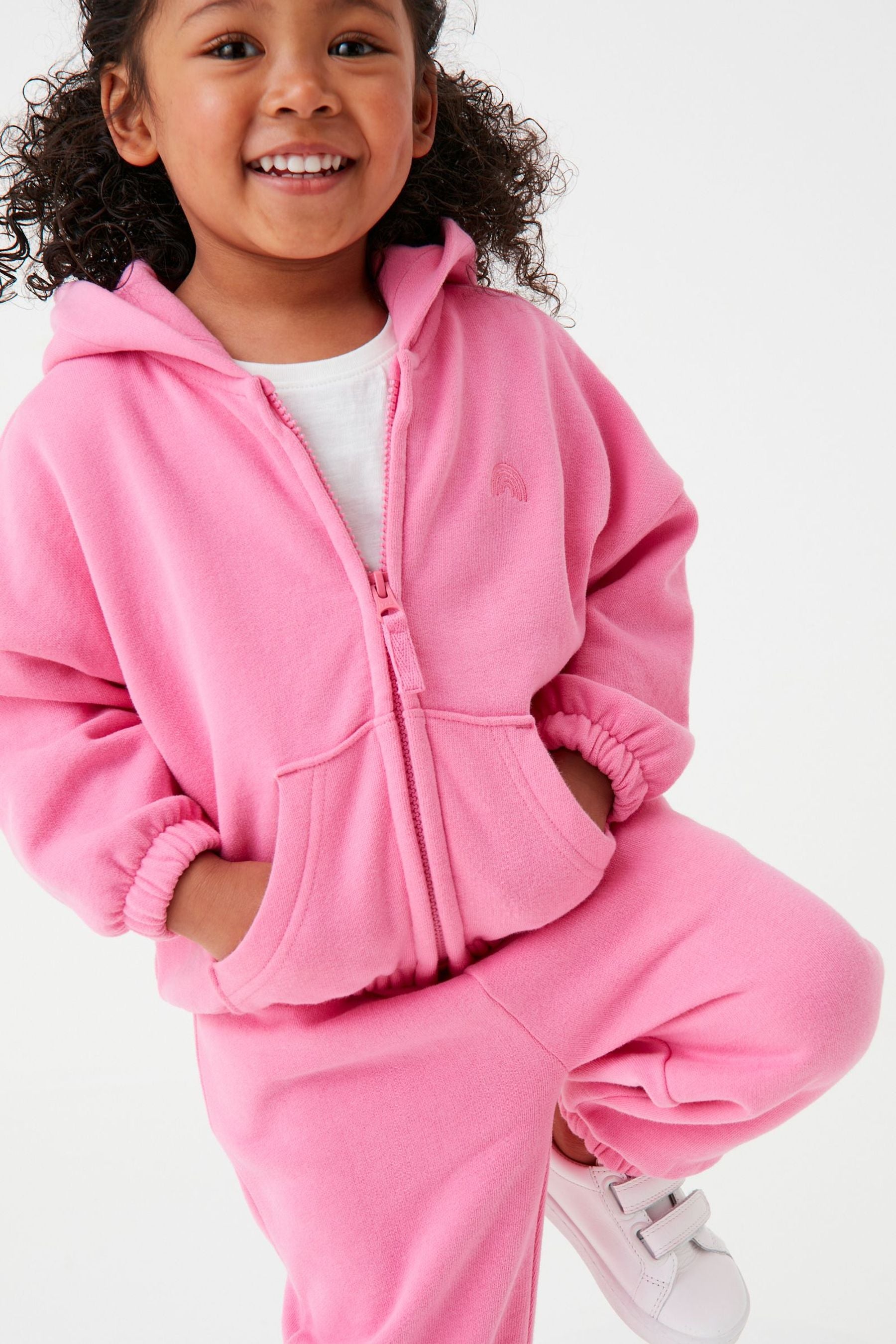 Bright Pink Zip Through Hoodie (3mths-7yrs)