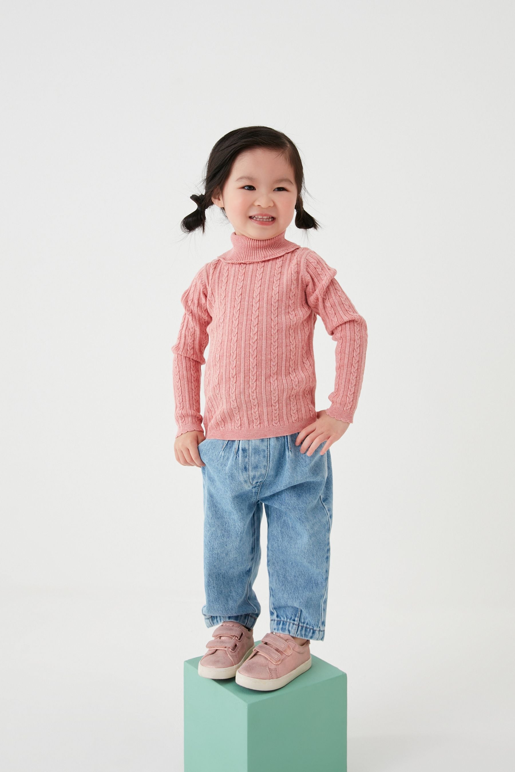 Pink Roll Neck Jumper (3mths-7yrs)