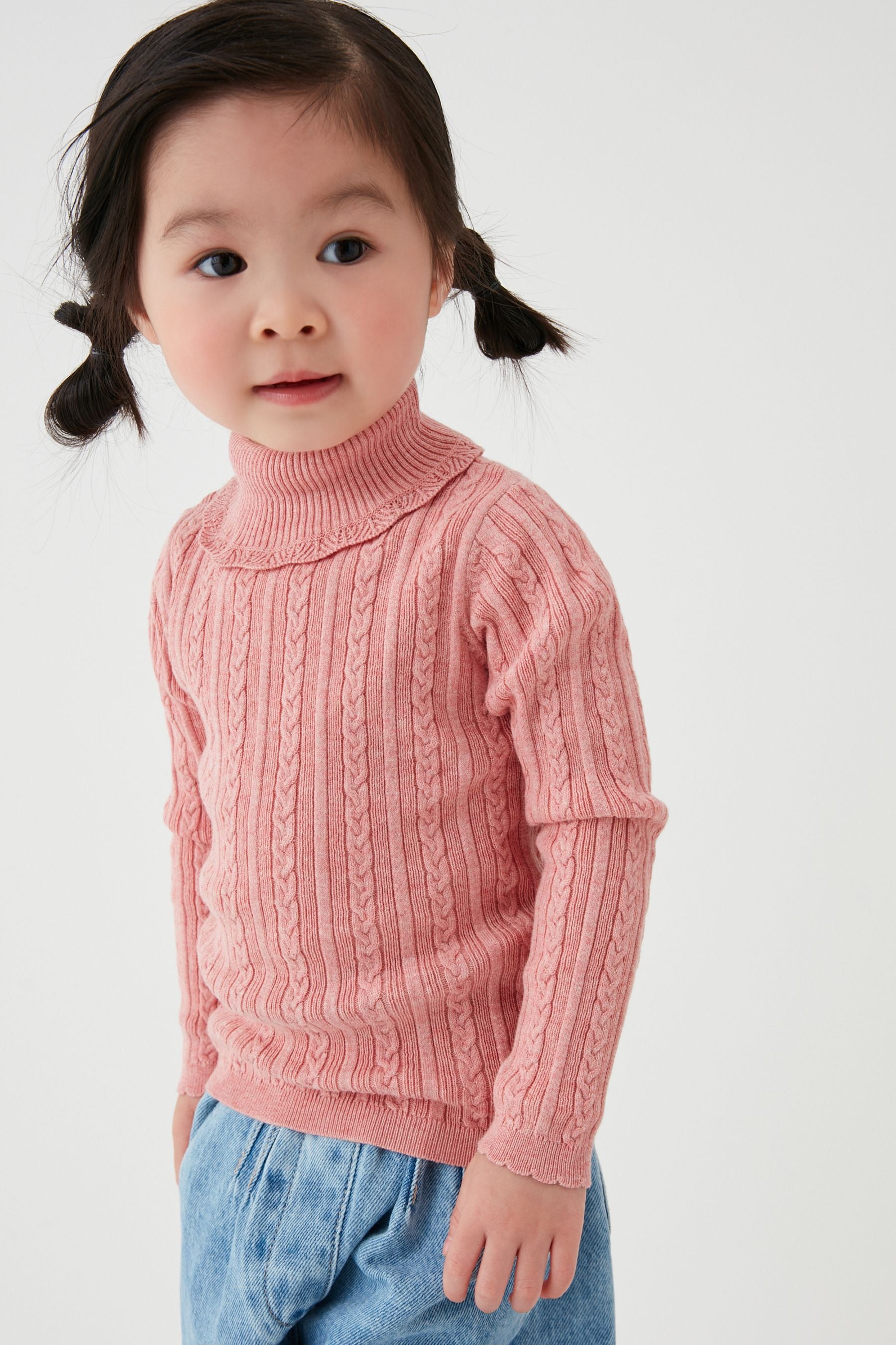 Pink Roll Neck Jumper (3mths-7yrs)