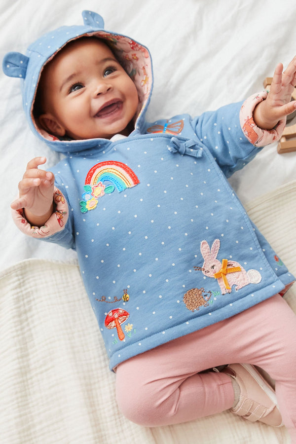 Blue Wrap Jersey Character Baby Jacket (0mths-2yrs)