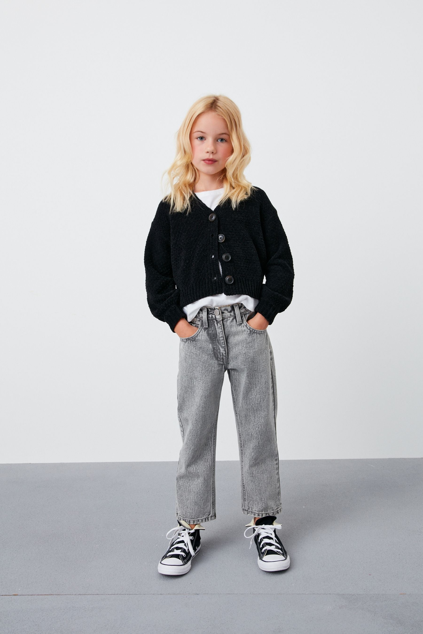 Black Chenille Cardigan (3-16yrs)