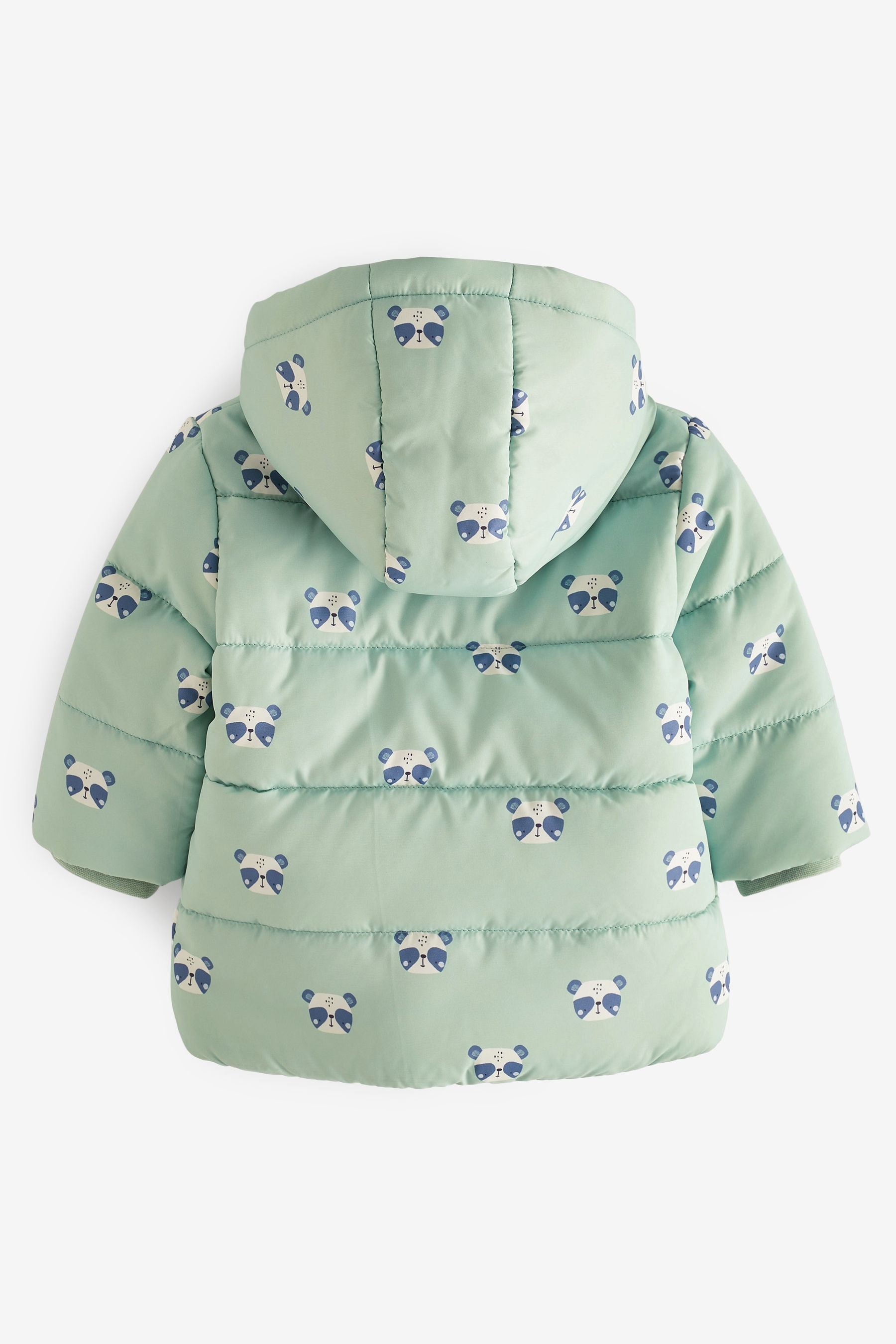 Sage Green Panda Hooded Baby Jacket (0mths-2yrs)