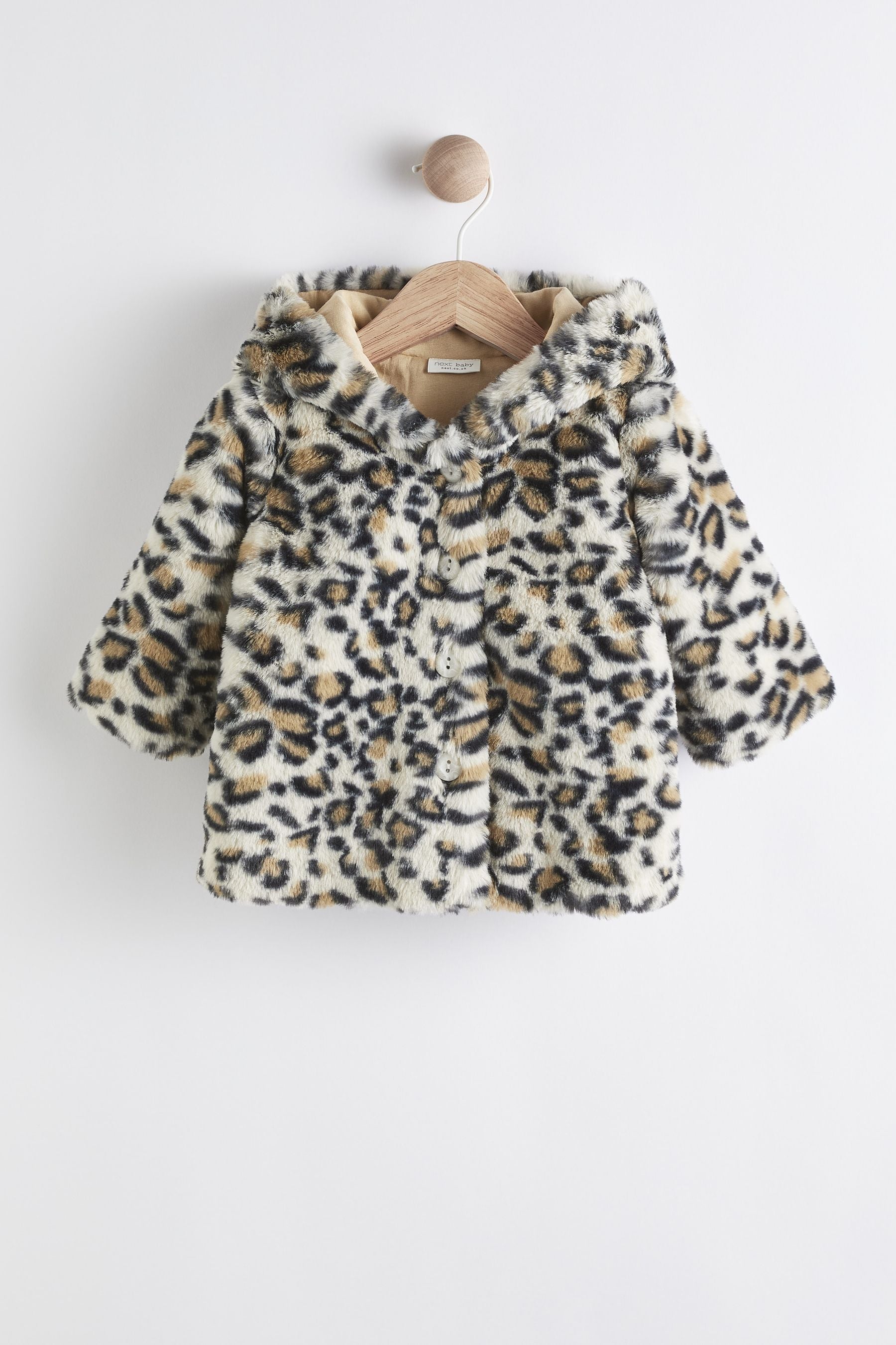 Animal Print Hooded Ears Cosy Button-Up Baby Jacket (0mths-2yrs)