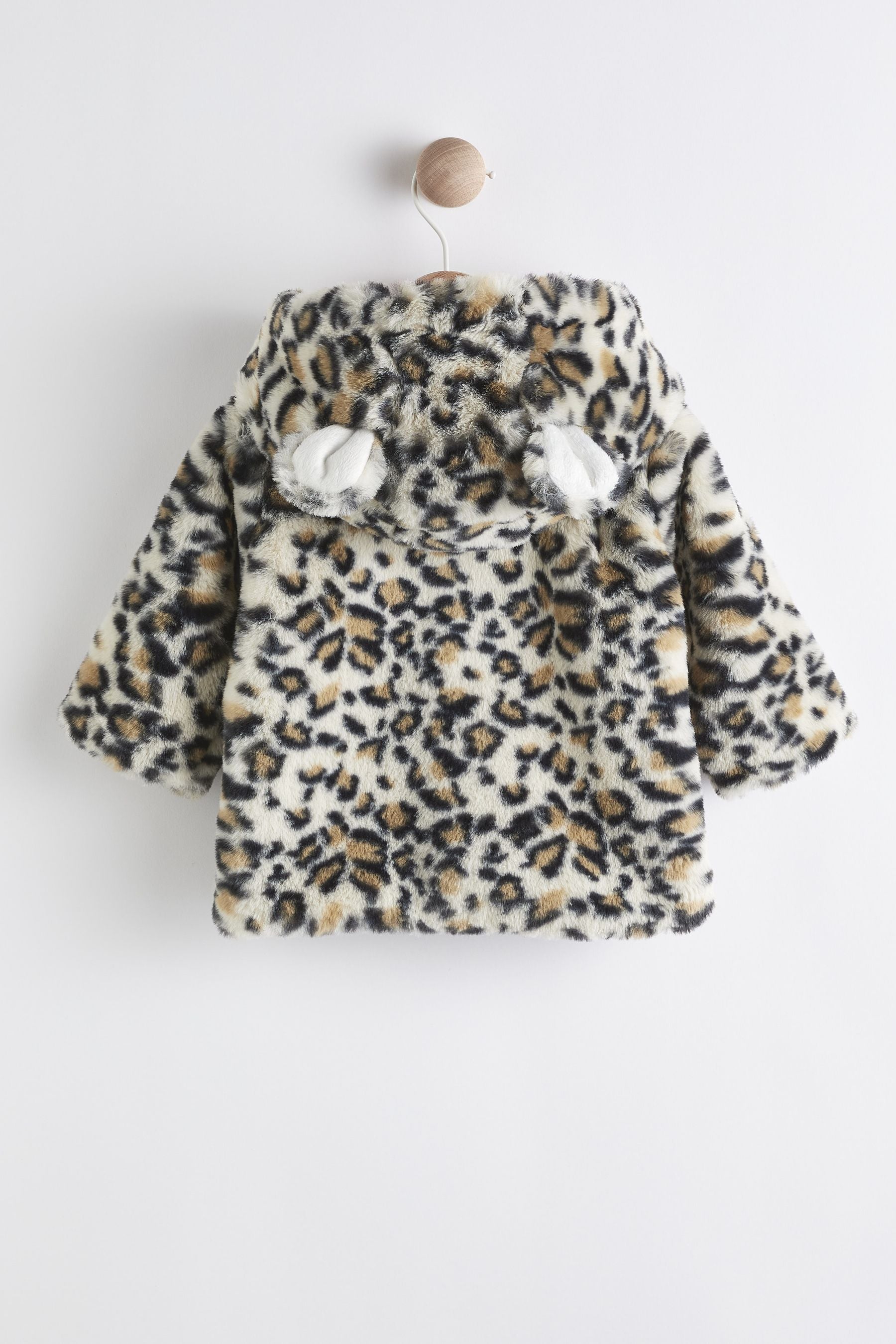 Animal Print Hooded Ears Cosy Button-Up Baby Jacket (0mths-2yrs)