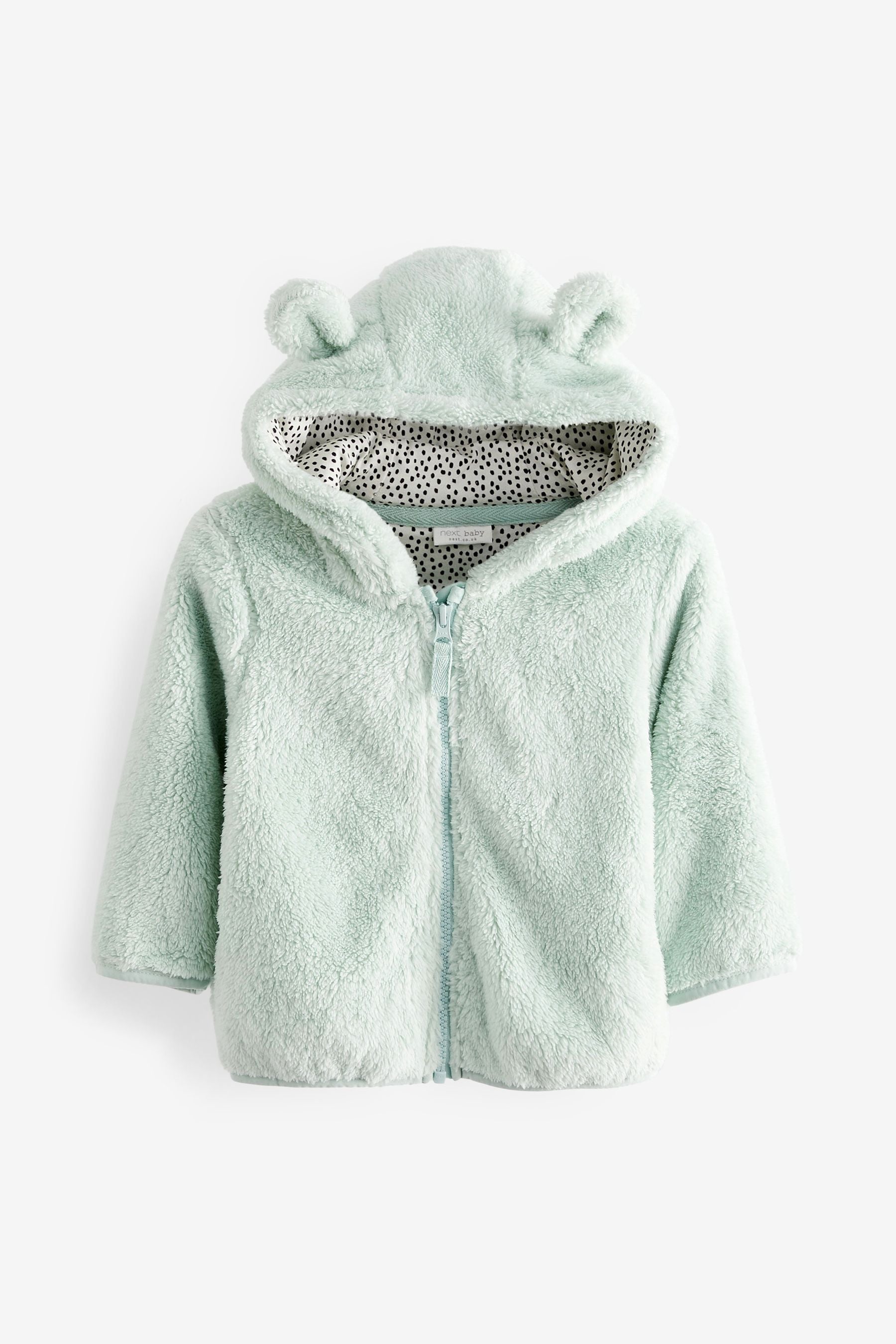 Mint Green Cosy Fleece Bear Baby Jacket