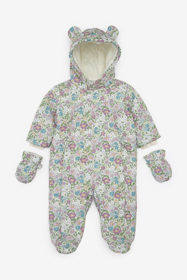 Citrine Green Floral Baby All-In-One Pramsuit (0mths-2yrs)