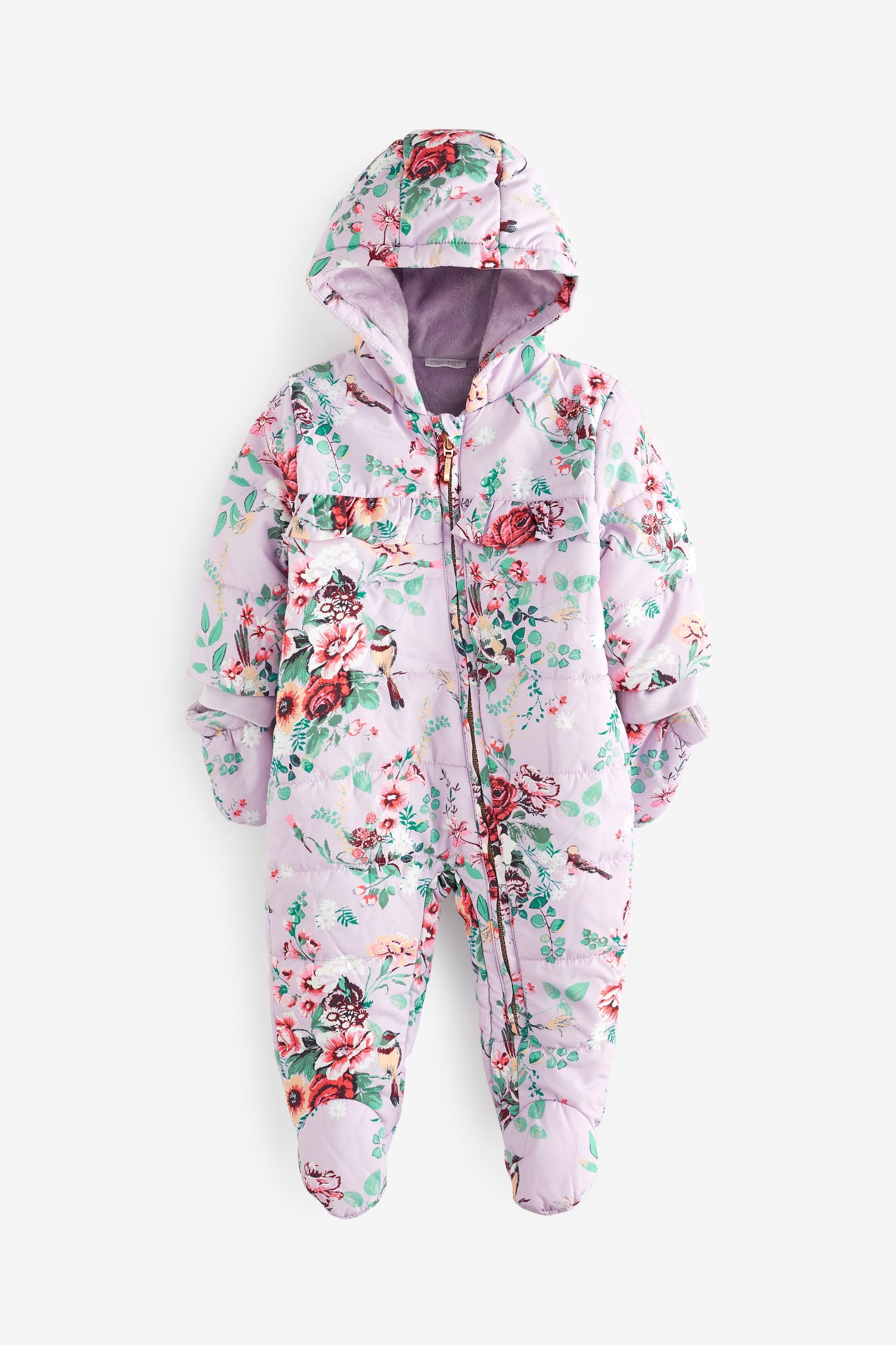 Blue Floral Baby All-In-One Pramsuit (0mths-2yrs)