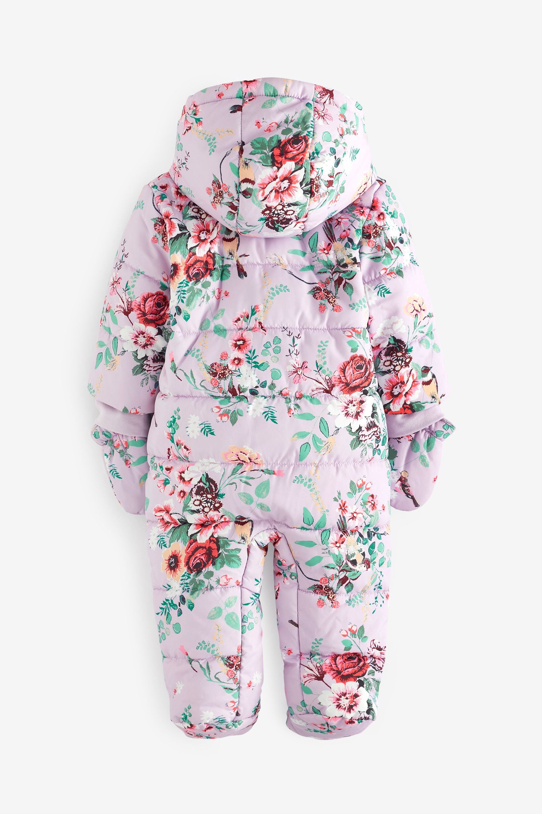 Blue Floral Baby All-In-One Pramsuit (0mths-2yrs)