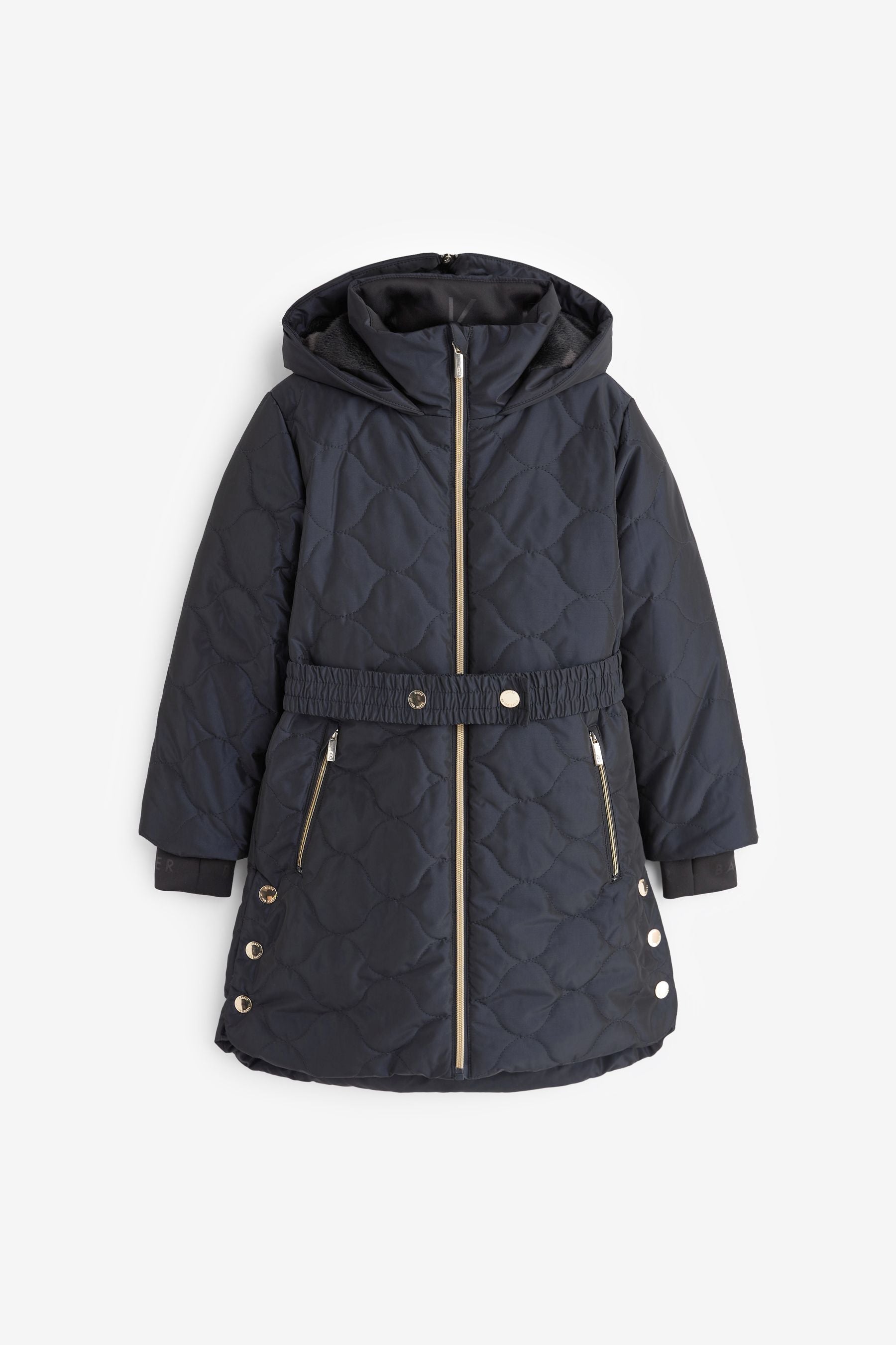 Navy Baker by Ted Baker Shower Resistant Navy Blue Split Hood Coat