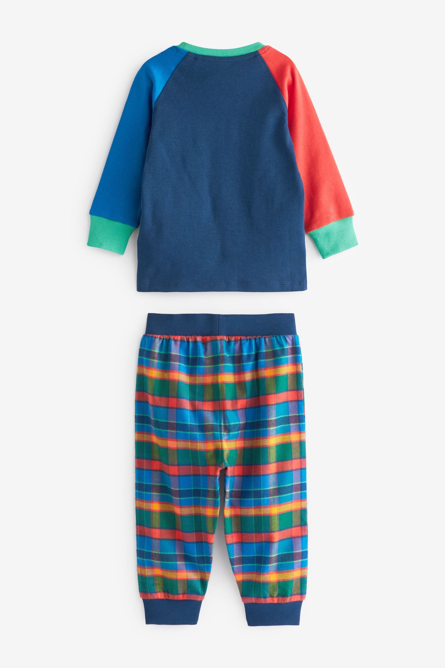 Blue/Orange Gecko 2 Pack Check Pyjamas (9mths-8yrs)