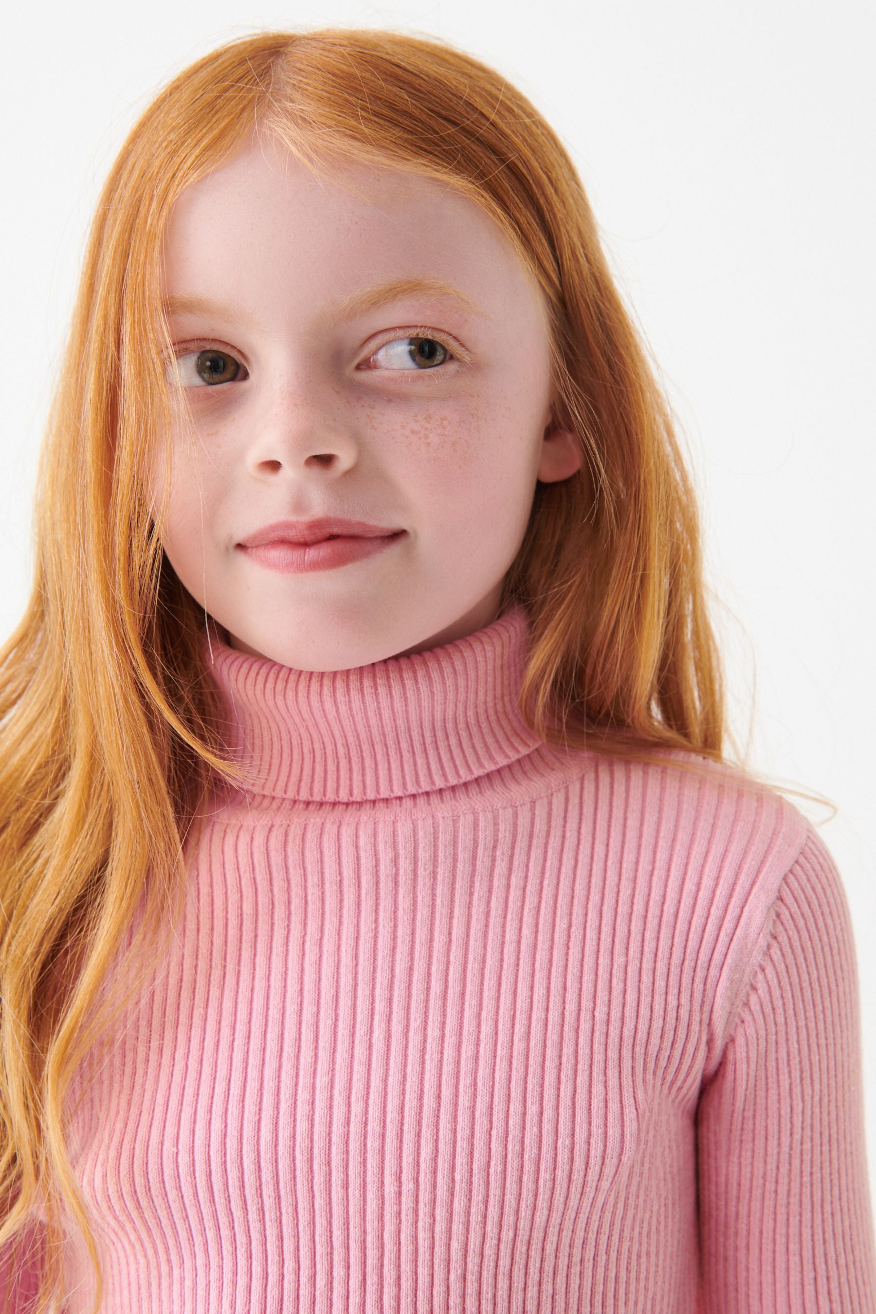 Pink Roll Neck Jumper (3-16yrs)