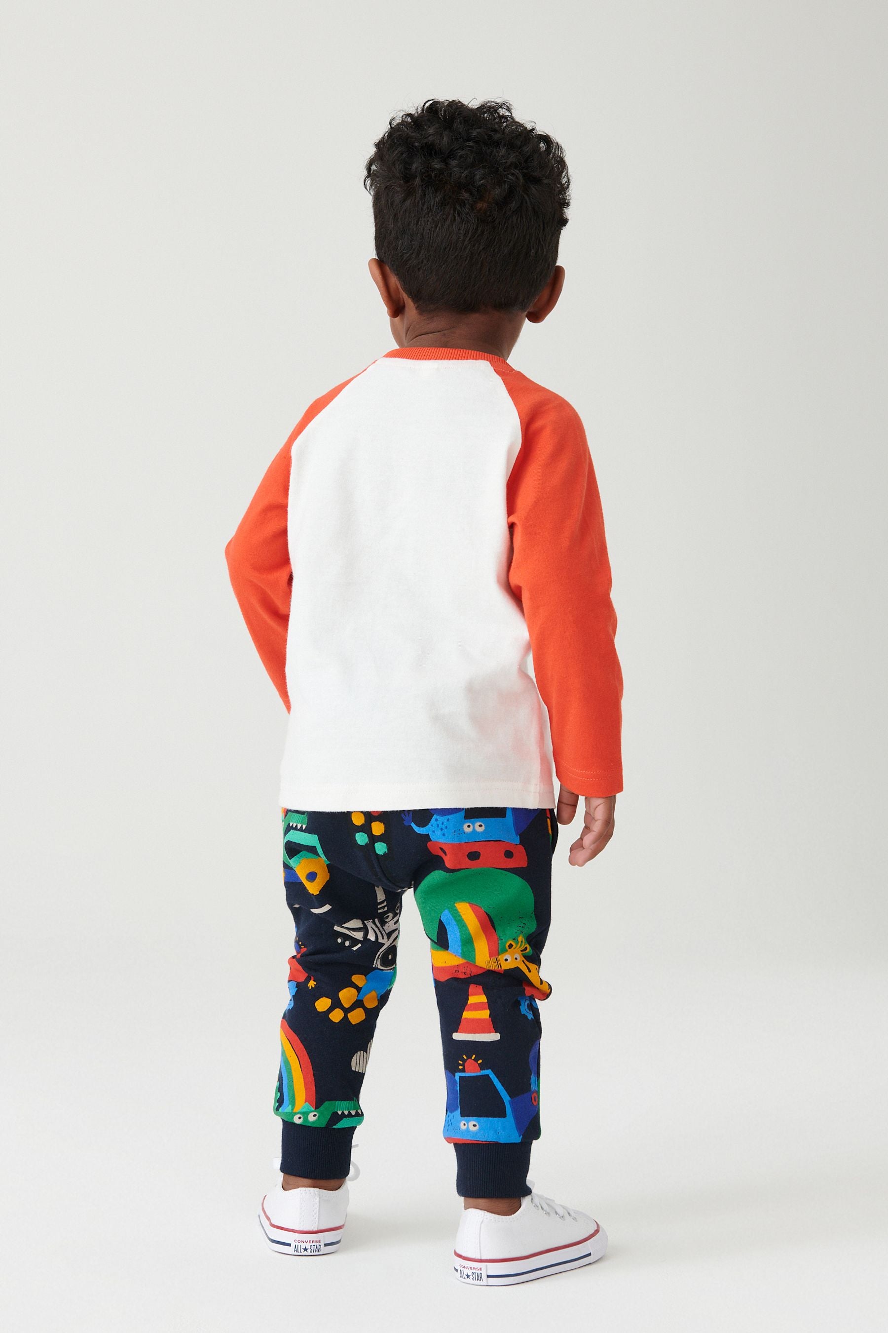 Red/Navy Rainbow Long Sleeve Appliqu T-Shirt And Joggers Set (3mths-7yr