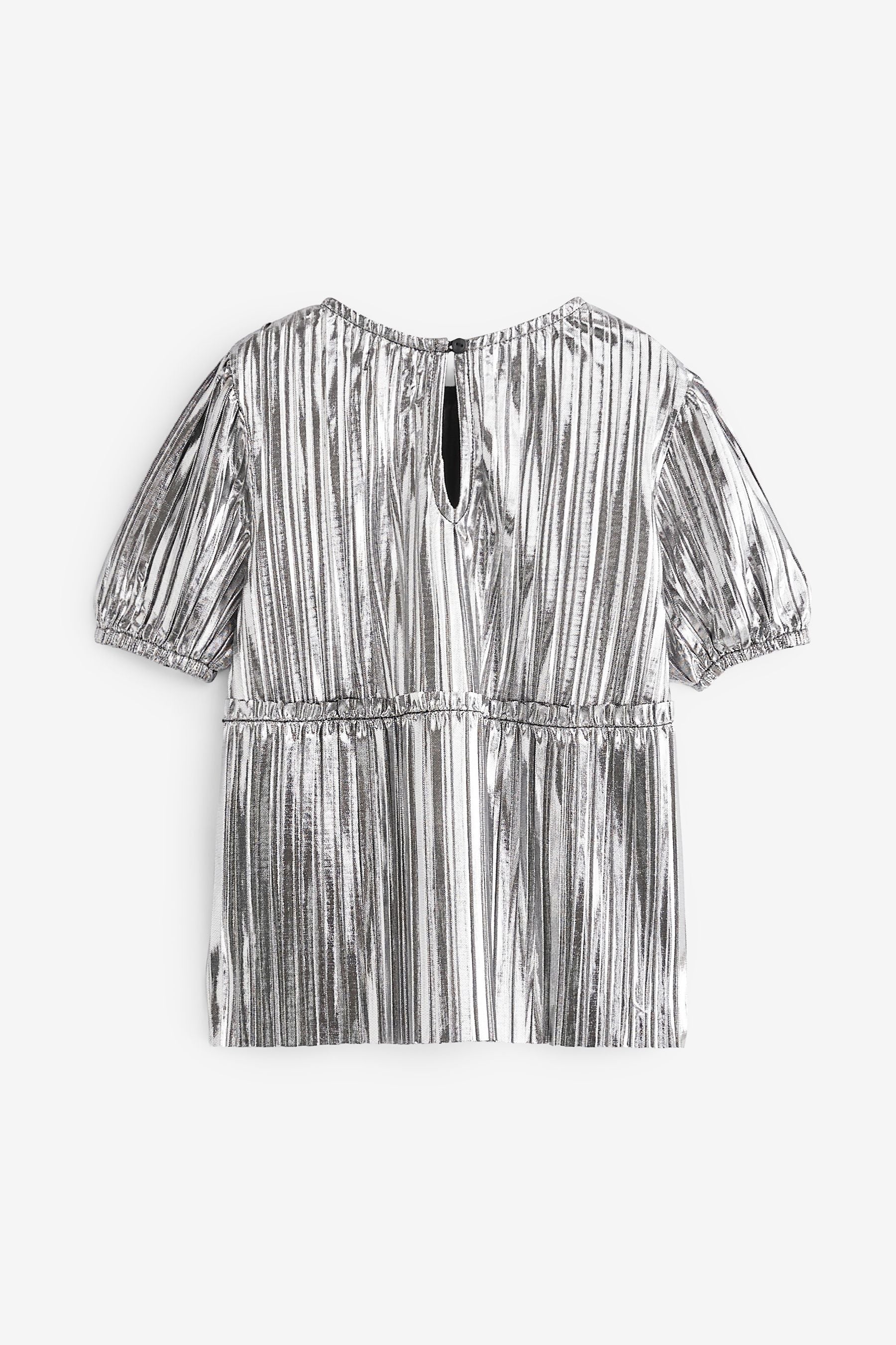 Silver Foil Pleated Party Top (3-16yrs)