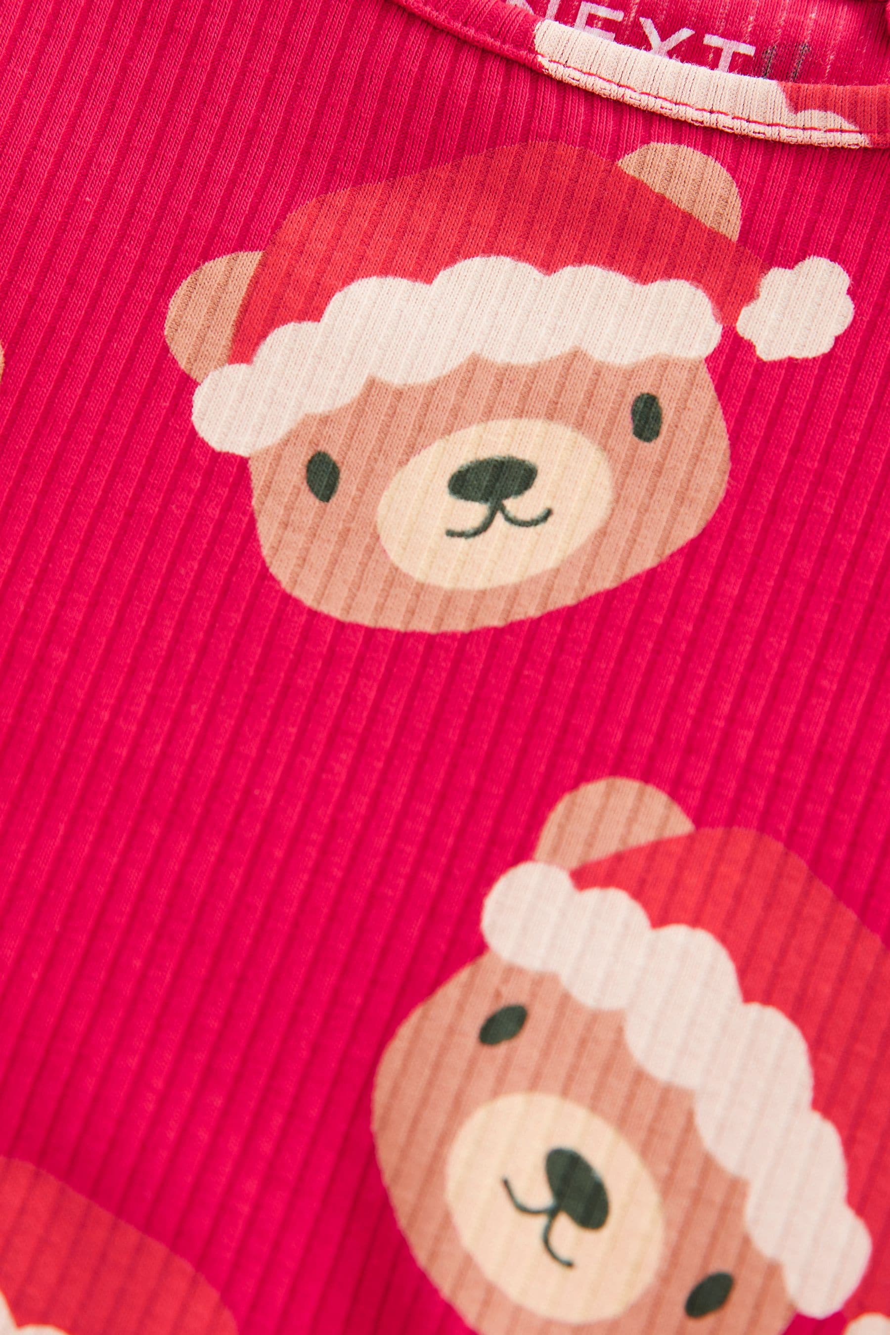 Red Christmas Bear Rib Long Sleeve T-Shirt (3mths-7yrs)