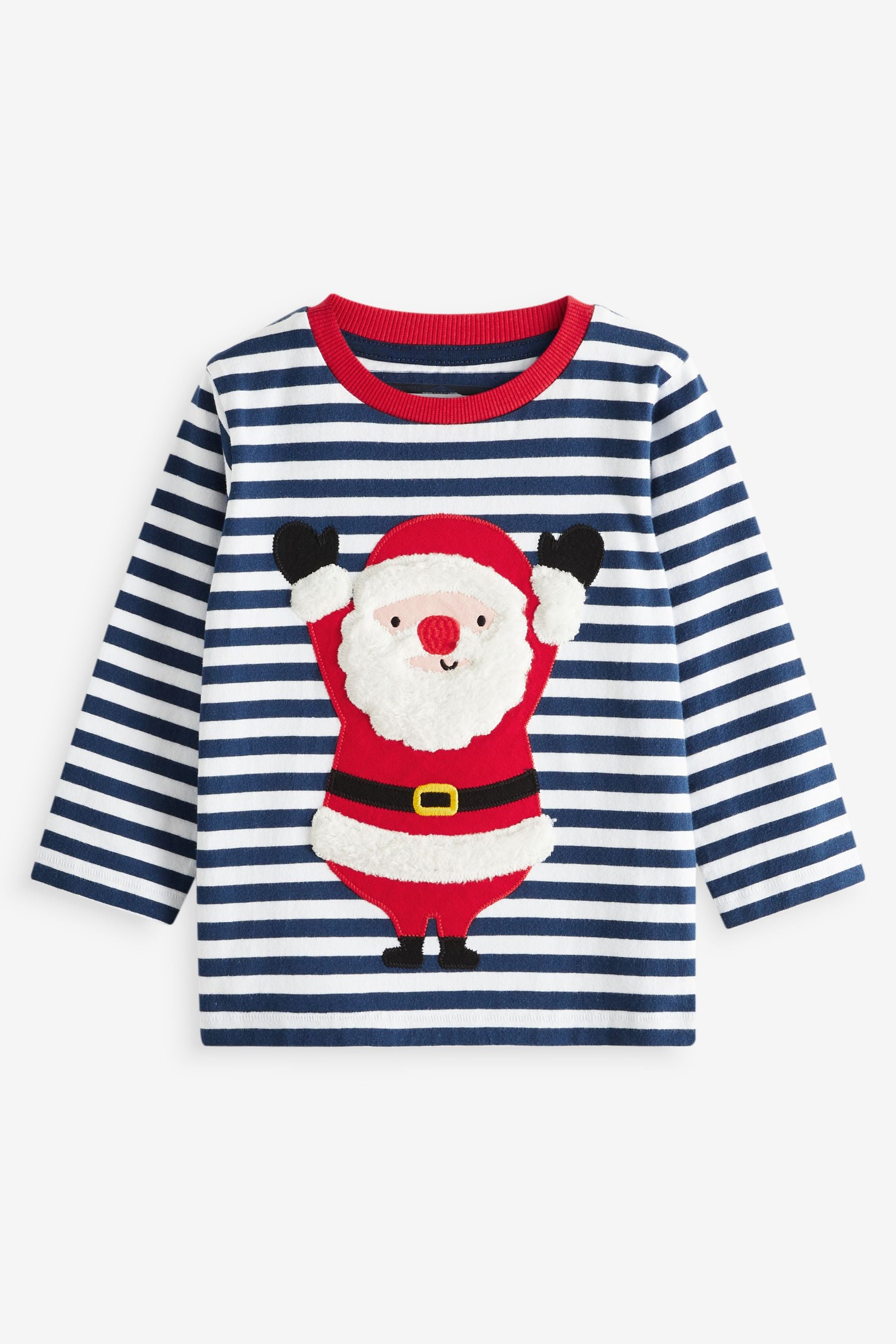 Navy/White Long Sleeve Christmas T-Shirt (3mths-7yrs)