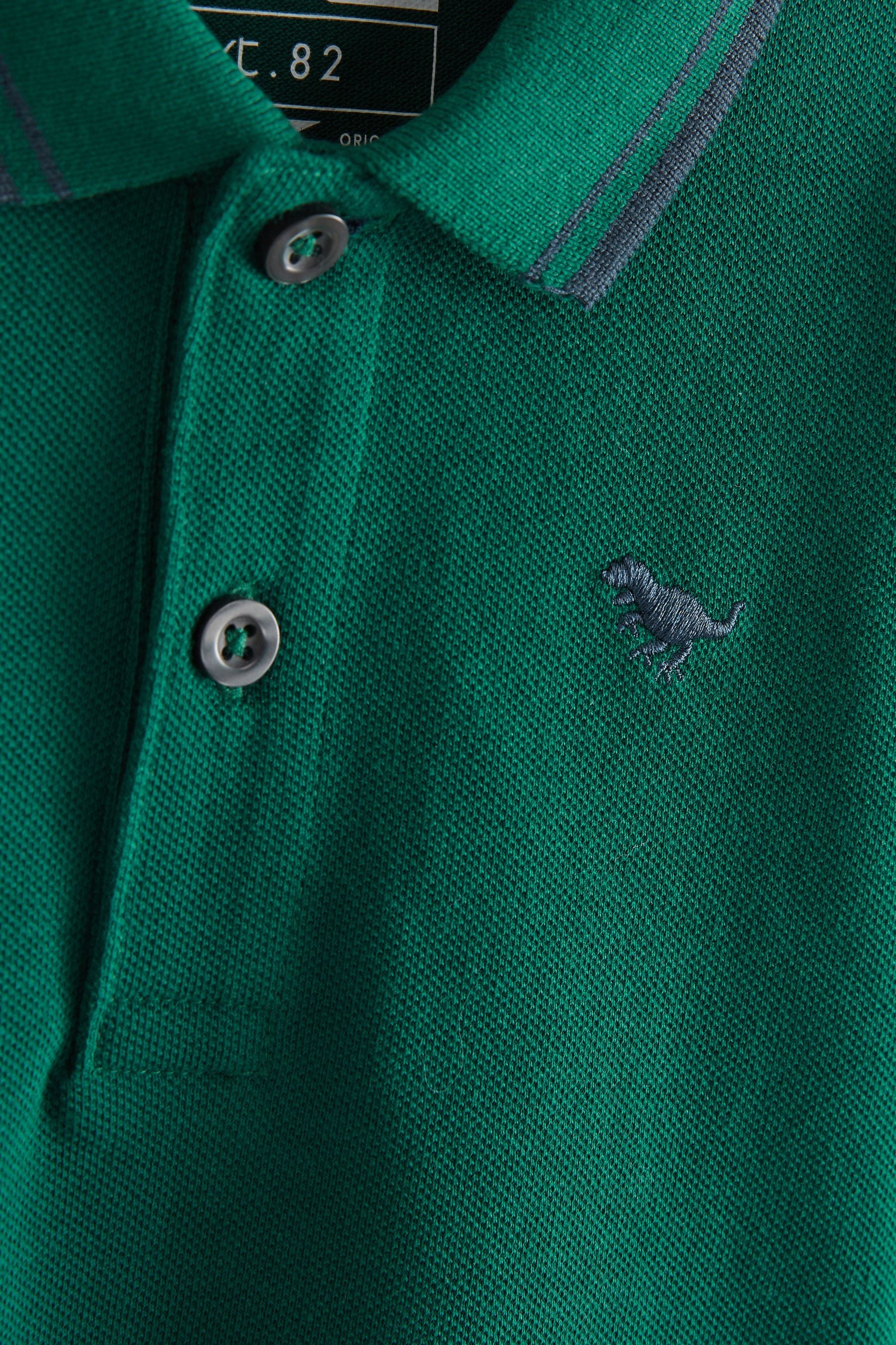 Green Long Sleeve Plain Polo Shirt (3mths-7yrs)