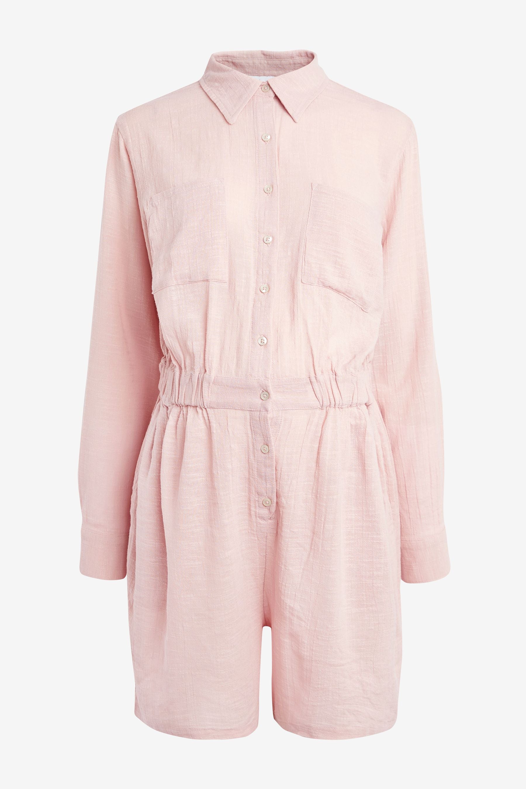 Pink Maternity/Nursing Button Front Playsuit