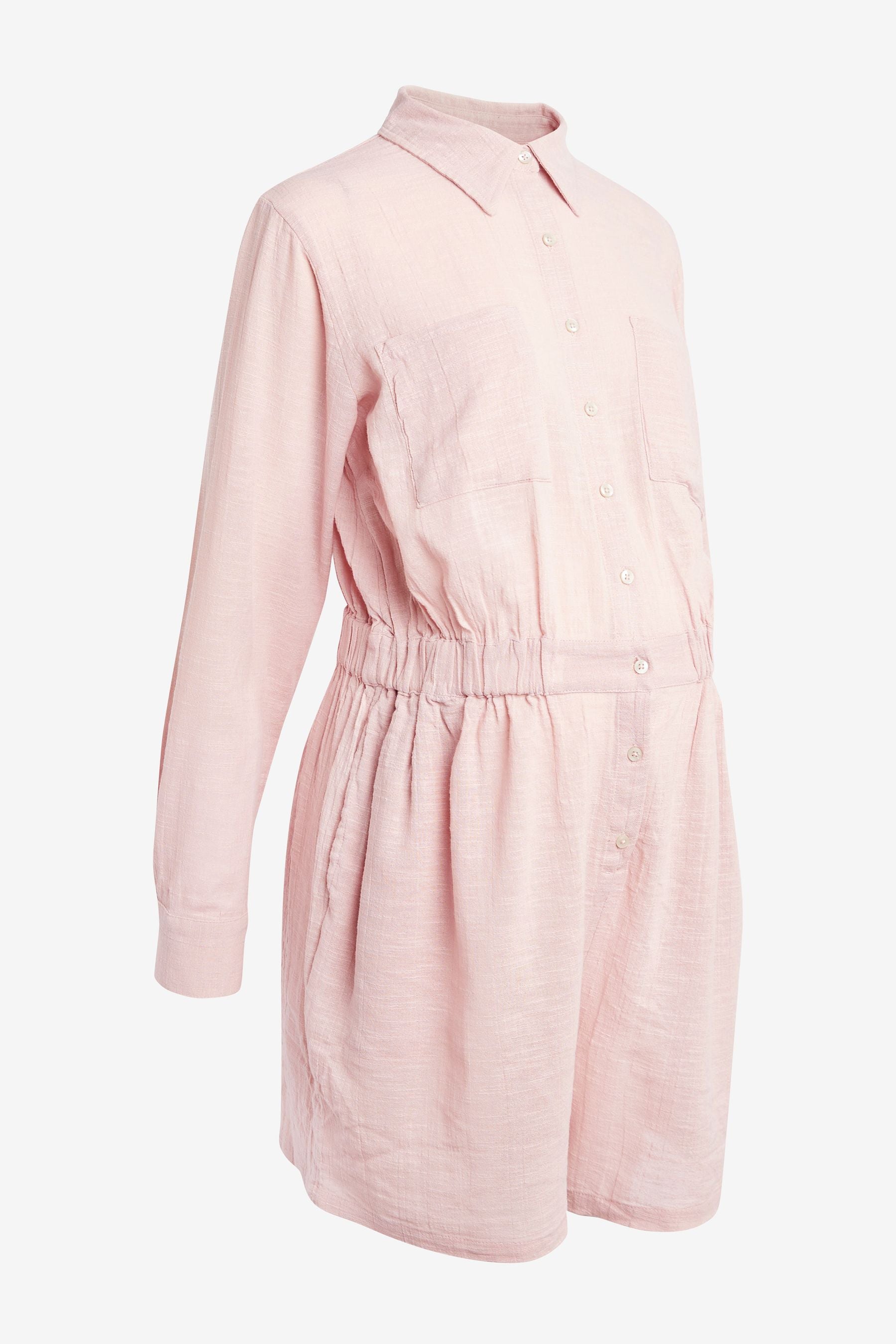 Pink Maternity/Nursing Button Front Playsuit