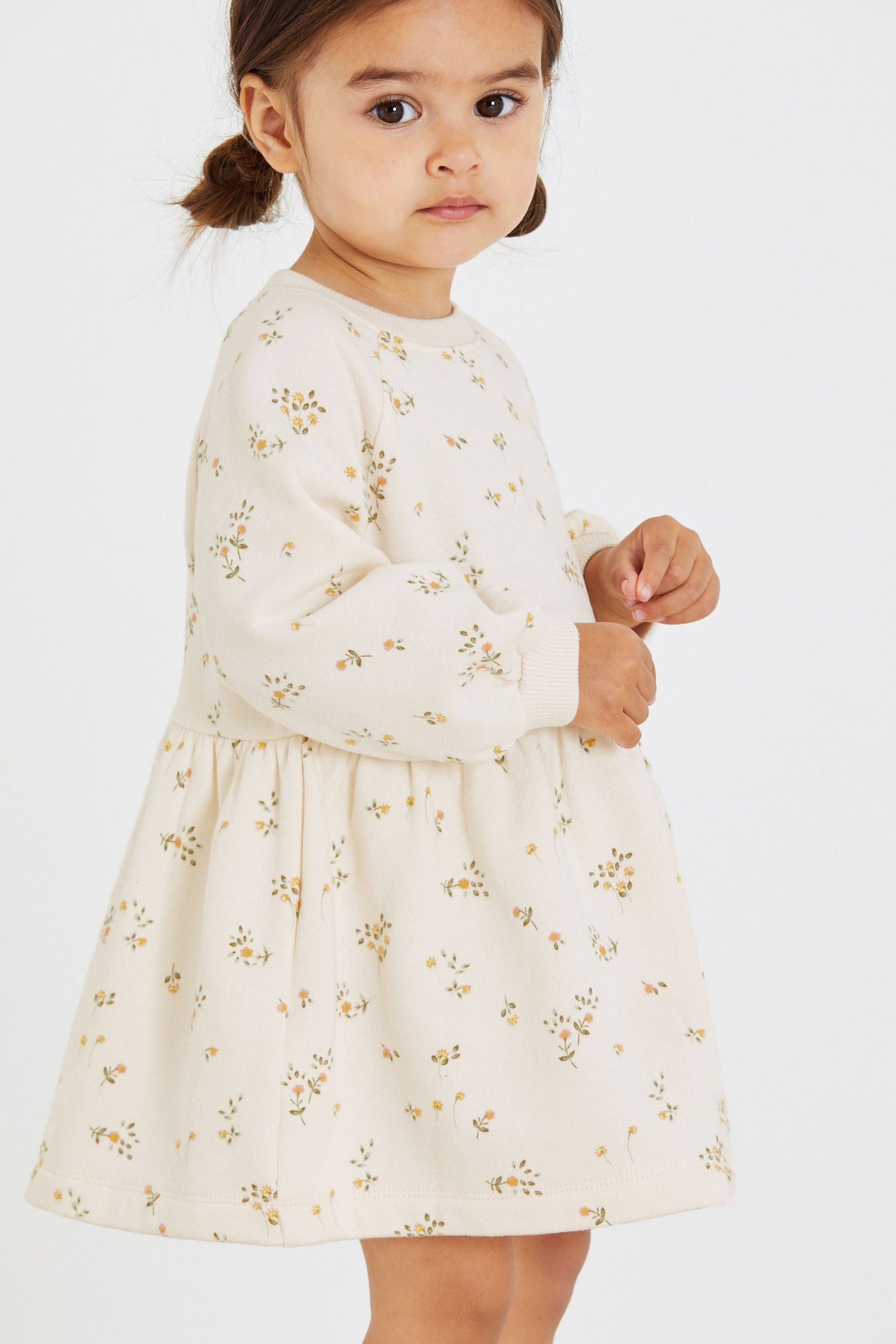 Cream Floral Sweat Dress (3mths-7yrs)