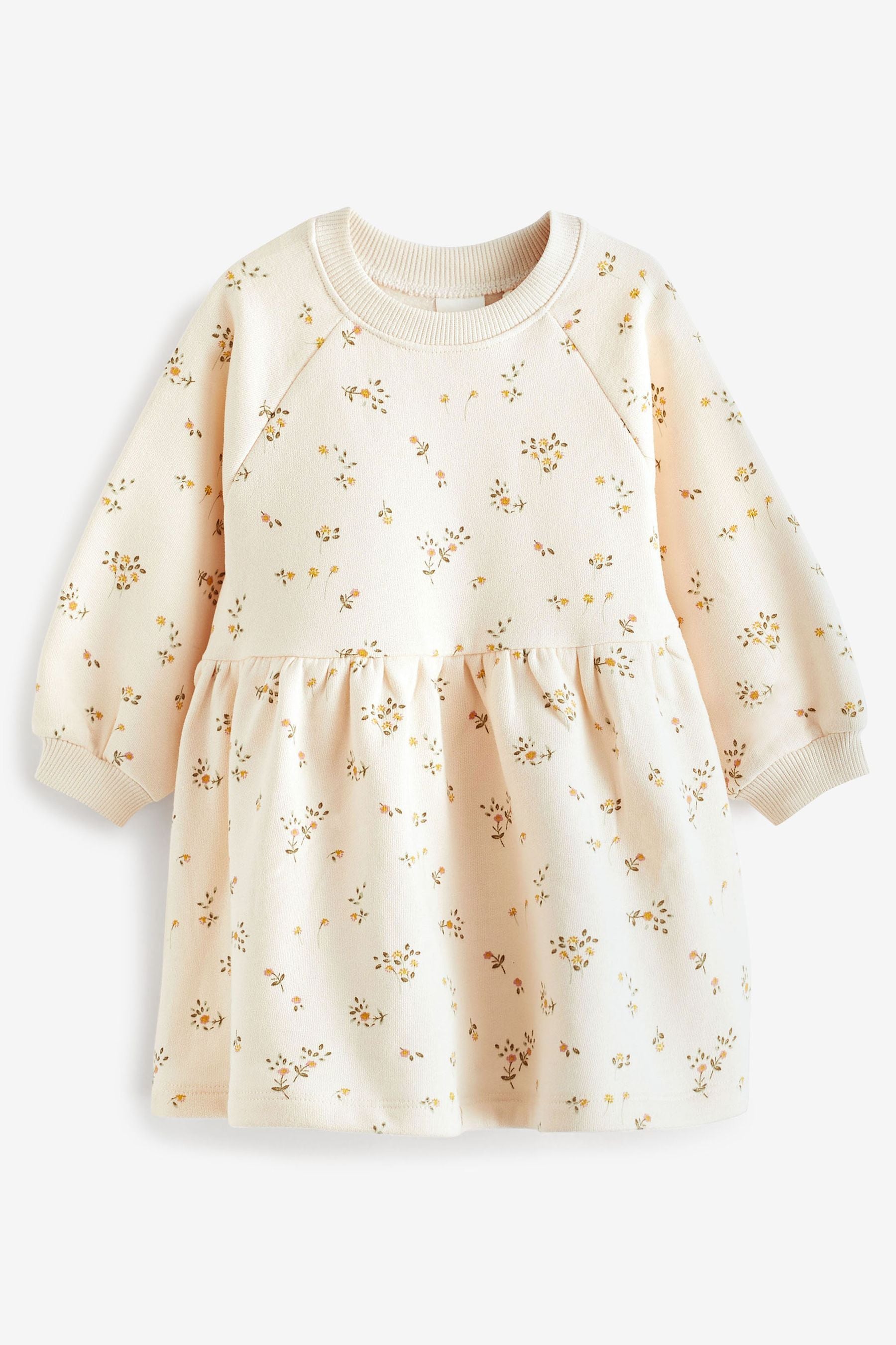 Cream Floral Sweat Dress (3mths-7yrs)